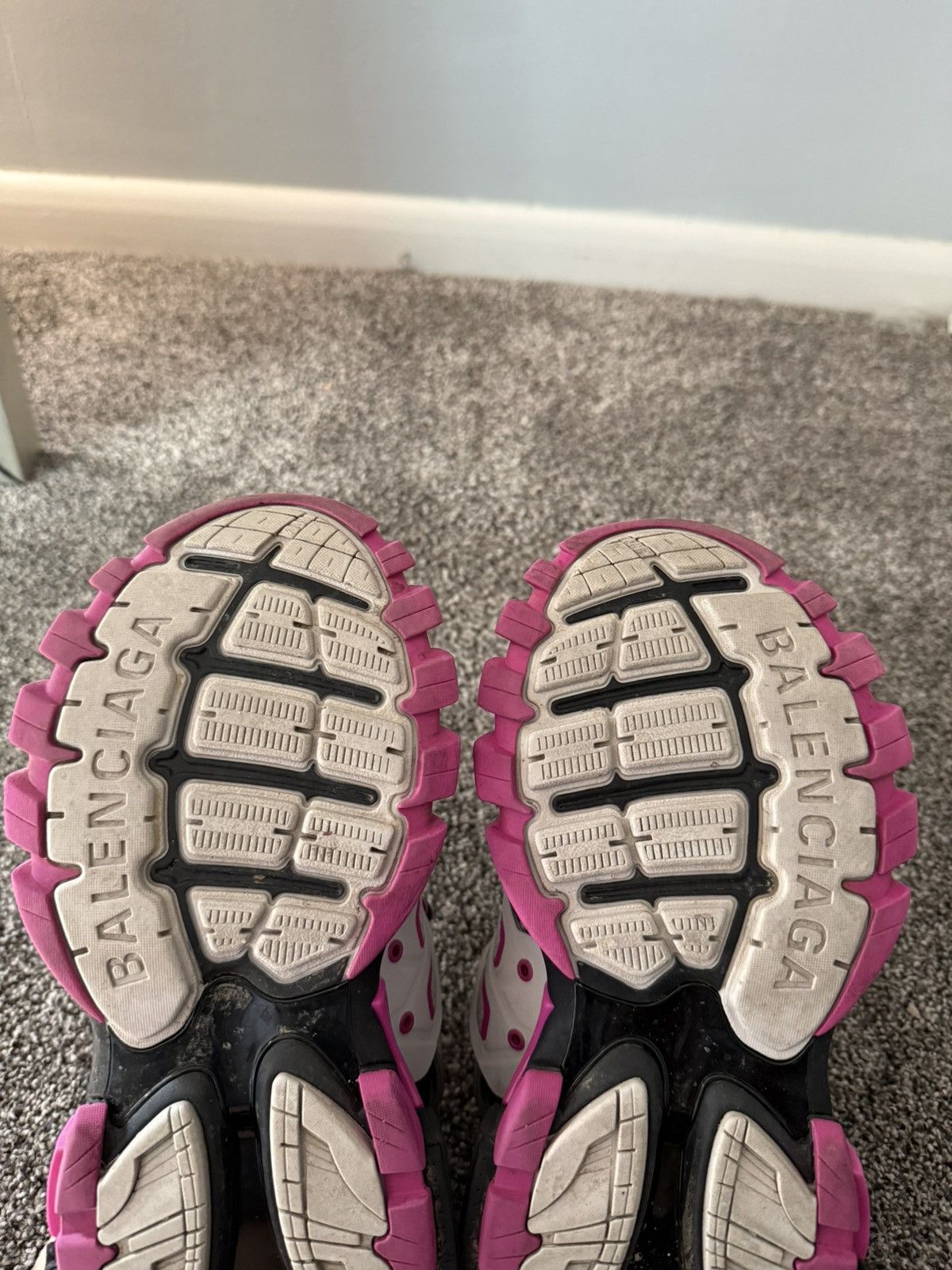 Balenciaga Balenciaga Track LED Sneakers in Grey & Pink & Black Size US 8 / IT 38 - 4 Thumbnail