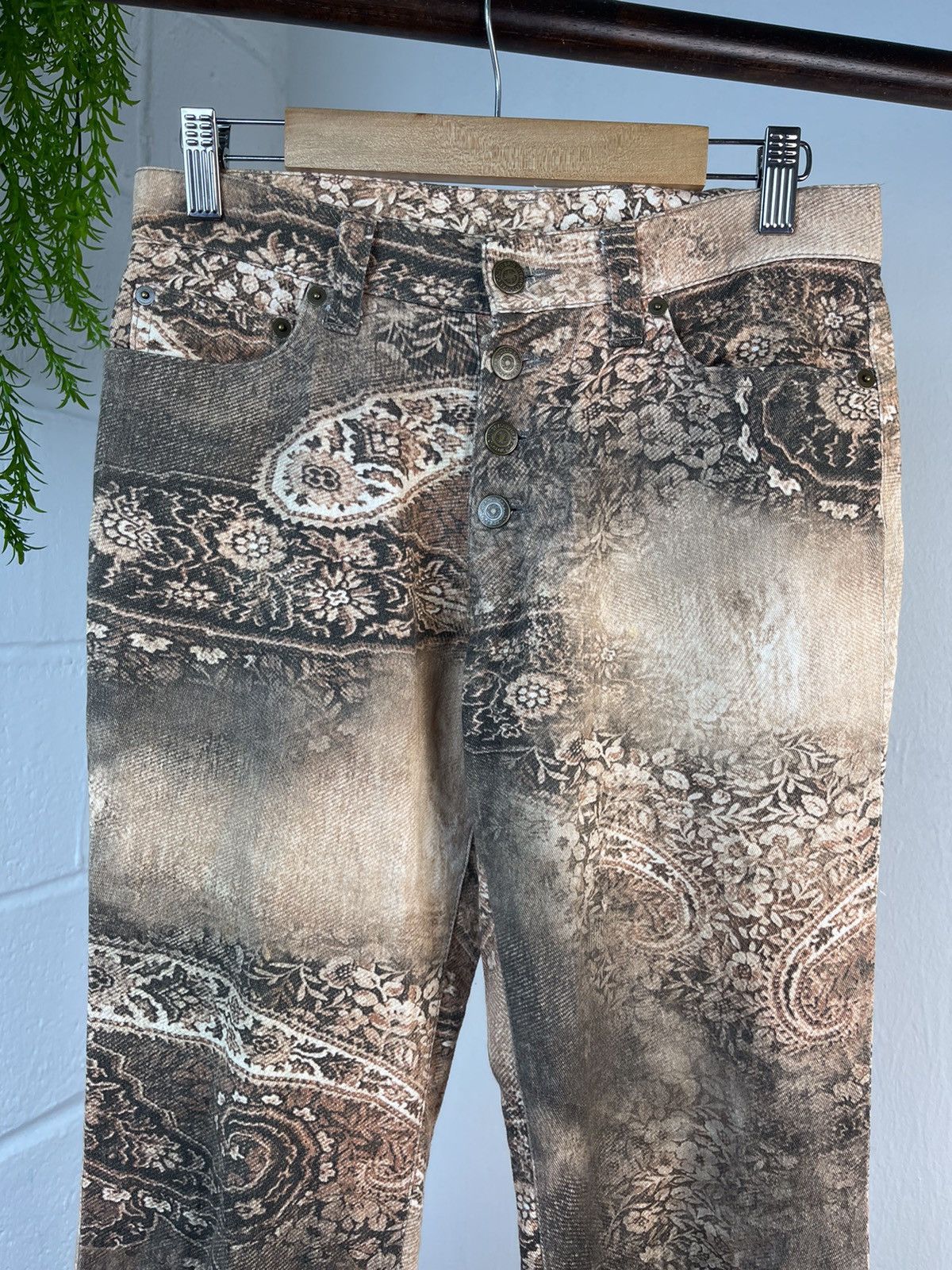 If Six Was Nine × Le Grande Bleu (L.G.B.) × Tornado Mart 2000s Tornado Mart Flare Fullprint Pants Size US 28 / EU 44 - 7 Thumbnail