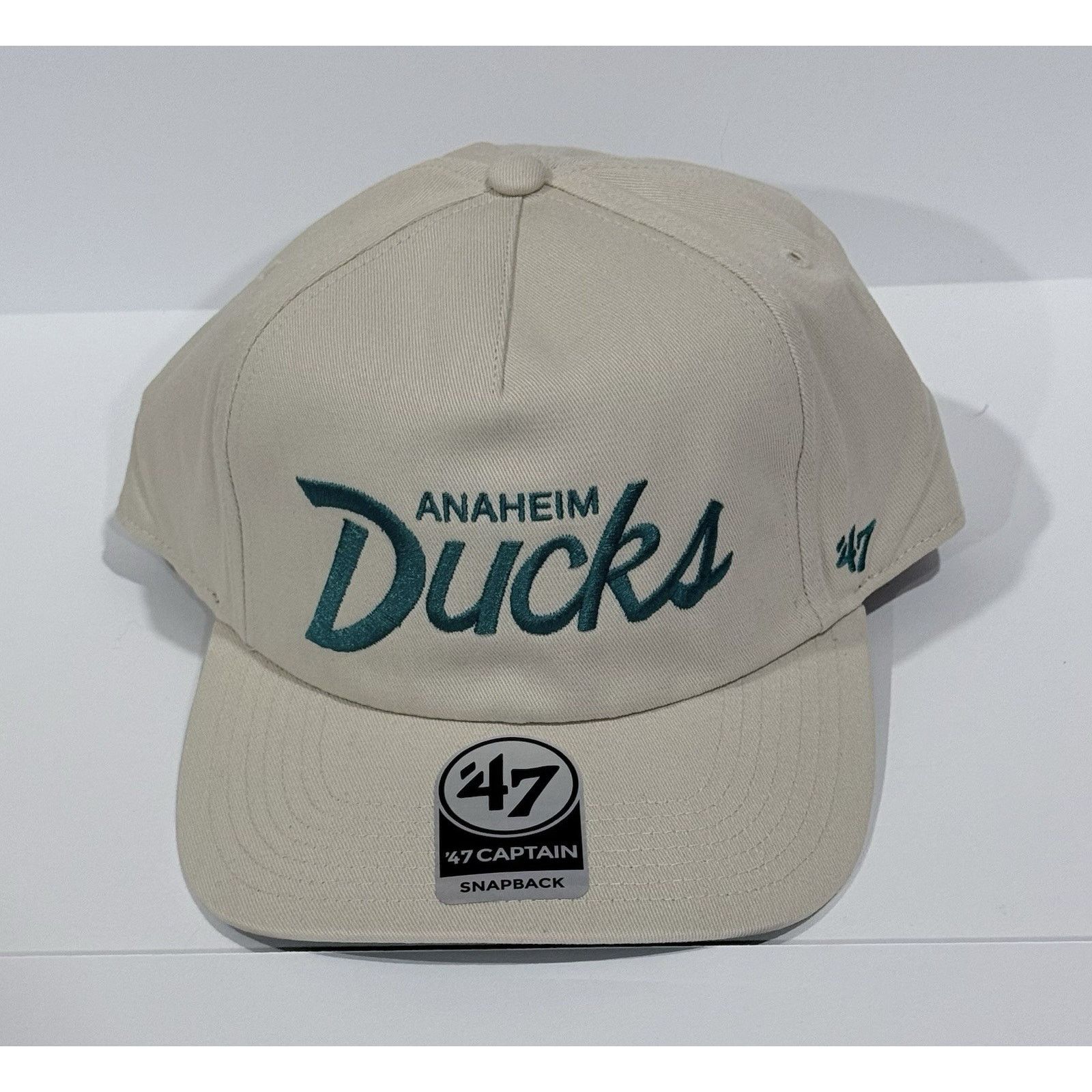 47 Brand 47 Anaheim Ducks Captain Hat Cream Green NHL Adjustable Cap Size ONE SIZE - 1 Thumbnail