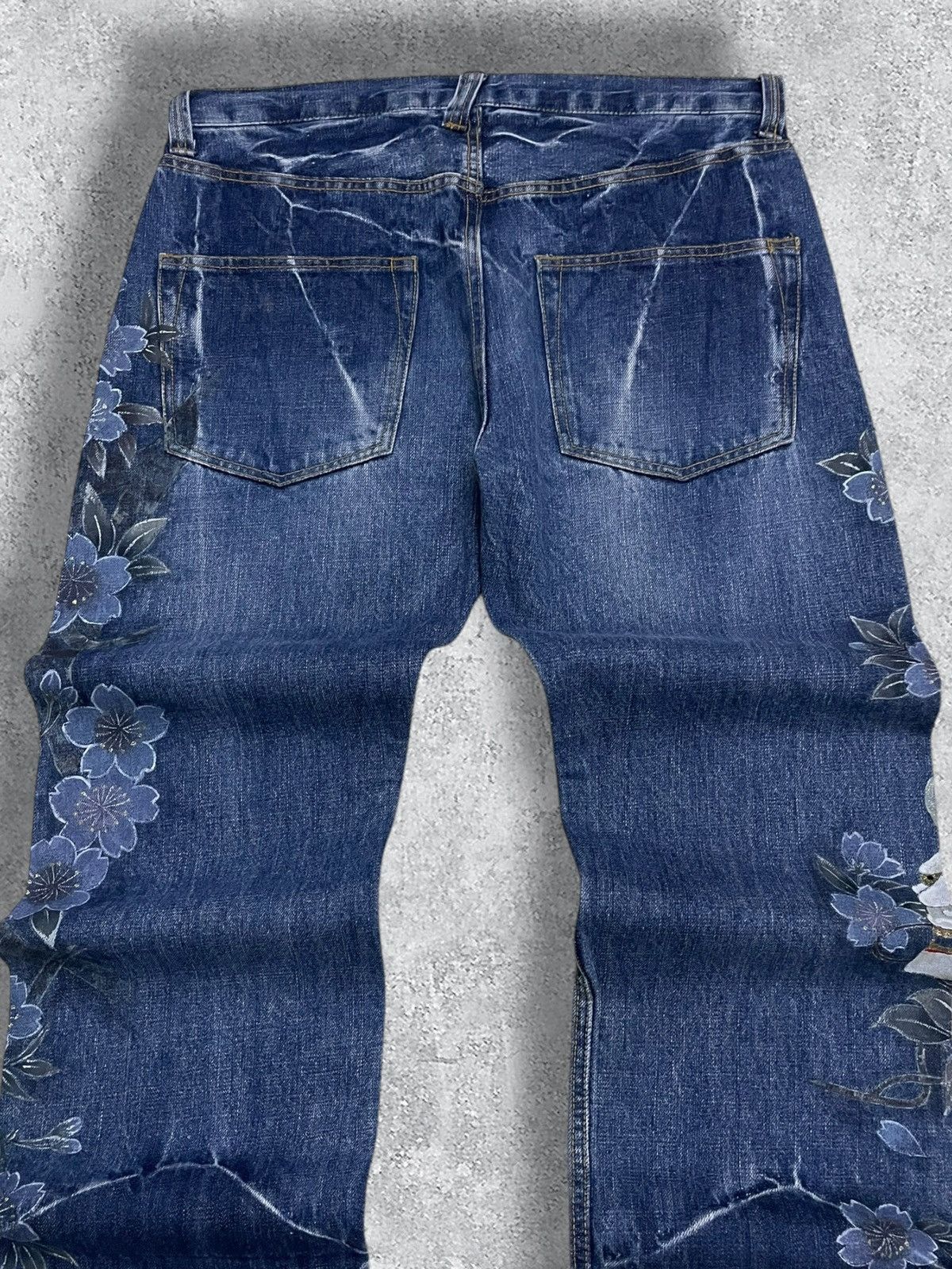 Beauty Beast Vintage Japan 90’s Karakuri Tamashi Satanic Face Jeans Size US 34 / EU 50 - 10 Thumbnail