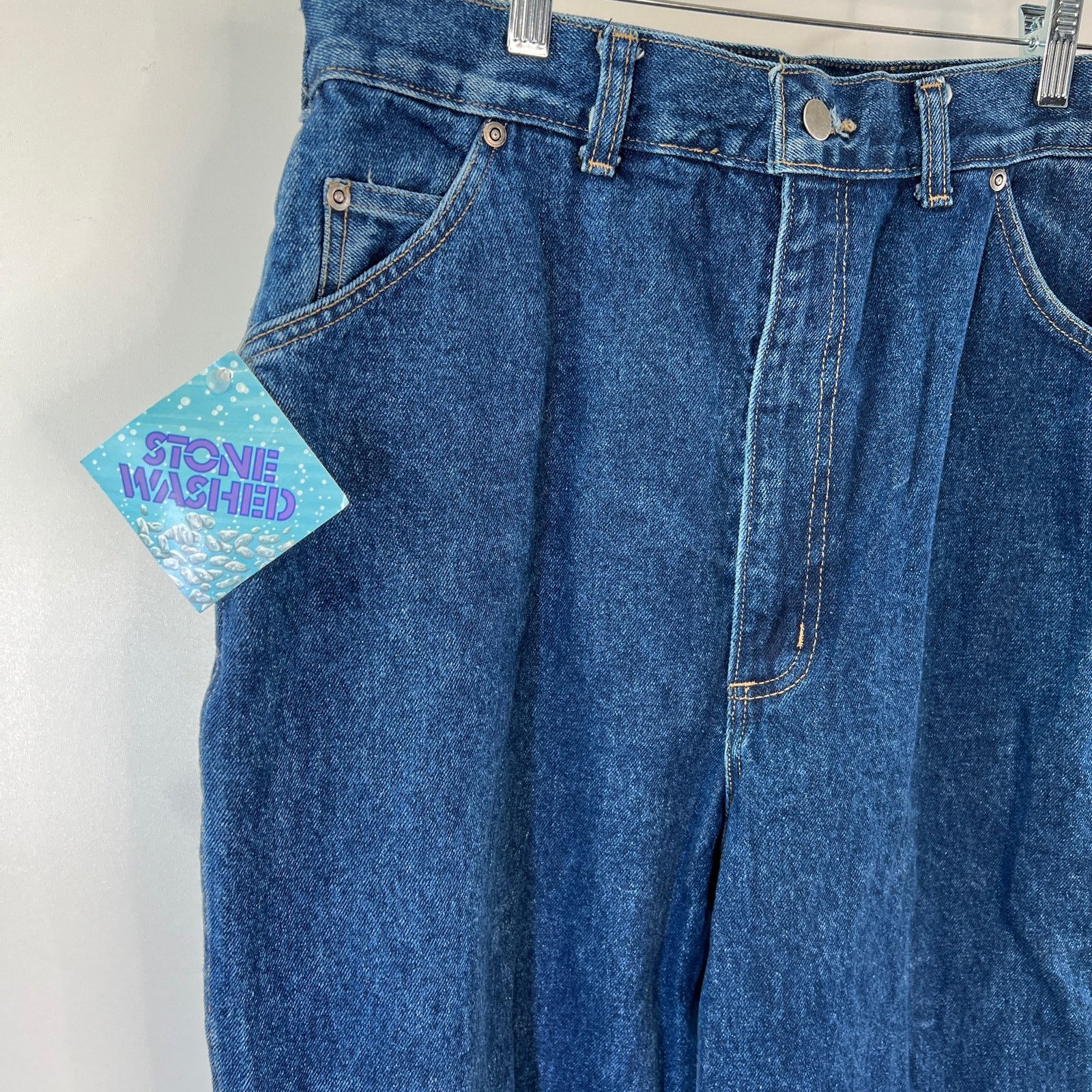 Vintage Vintage 80s Avon Fashions Jeans Stone Washed High Waisted Size 33" - 2 Thumbnail