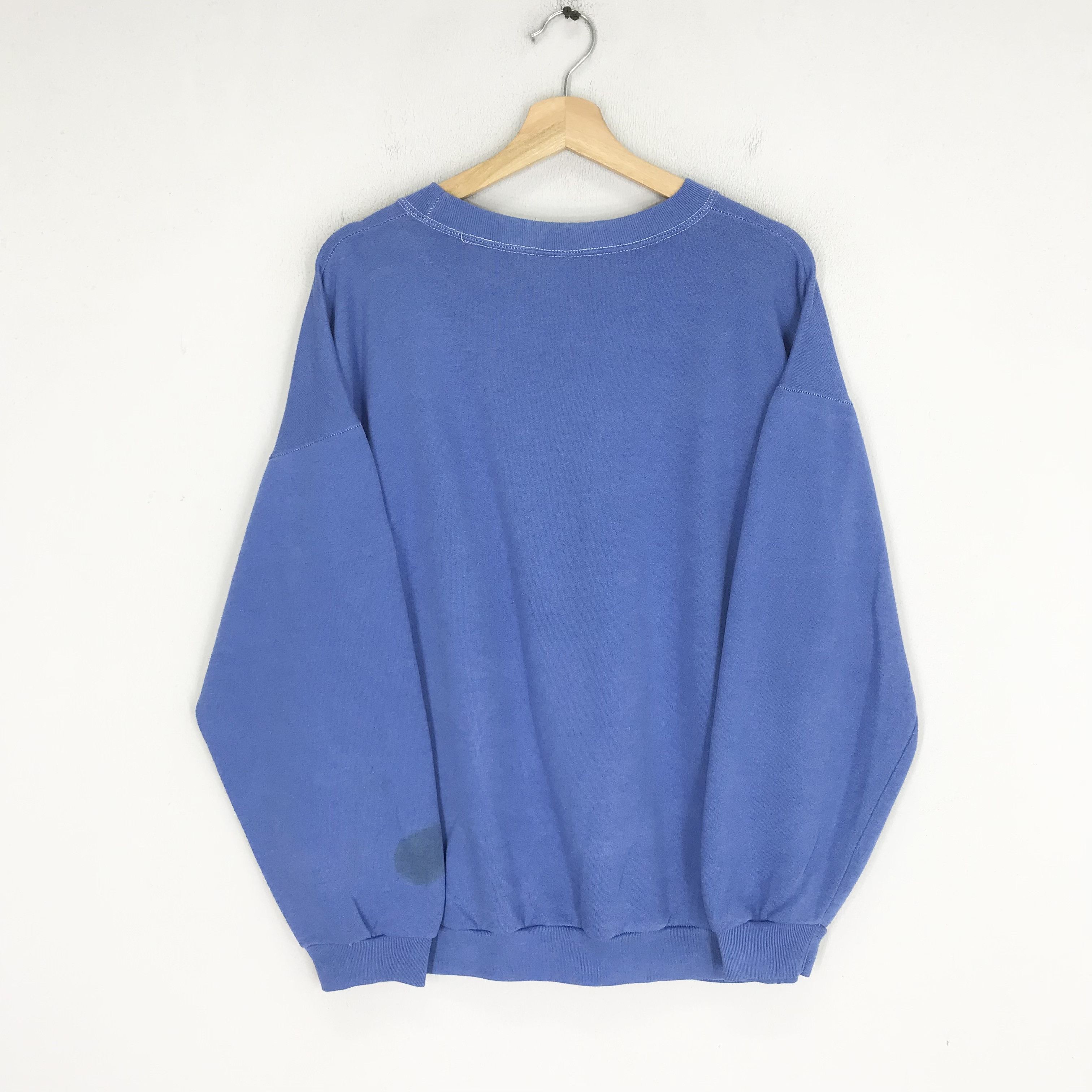 Vintage Vintage 90s Grey Wolf Animal Wildlife Blue Sweatshirt - 434 Size US XL / EU 56 / 4 - 2 Thumbnail