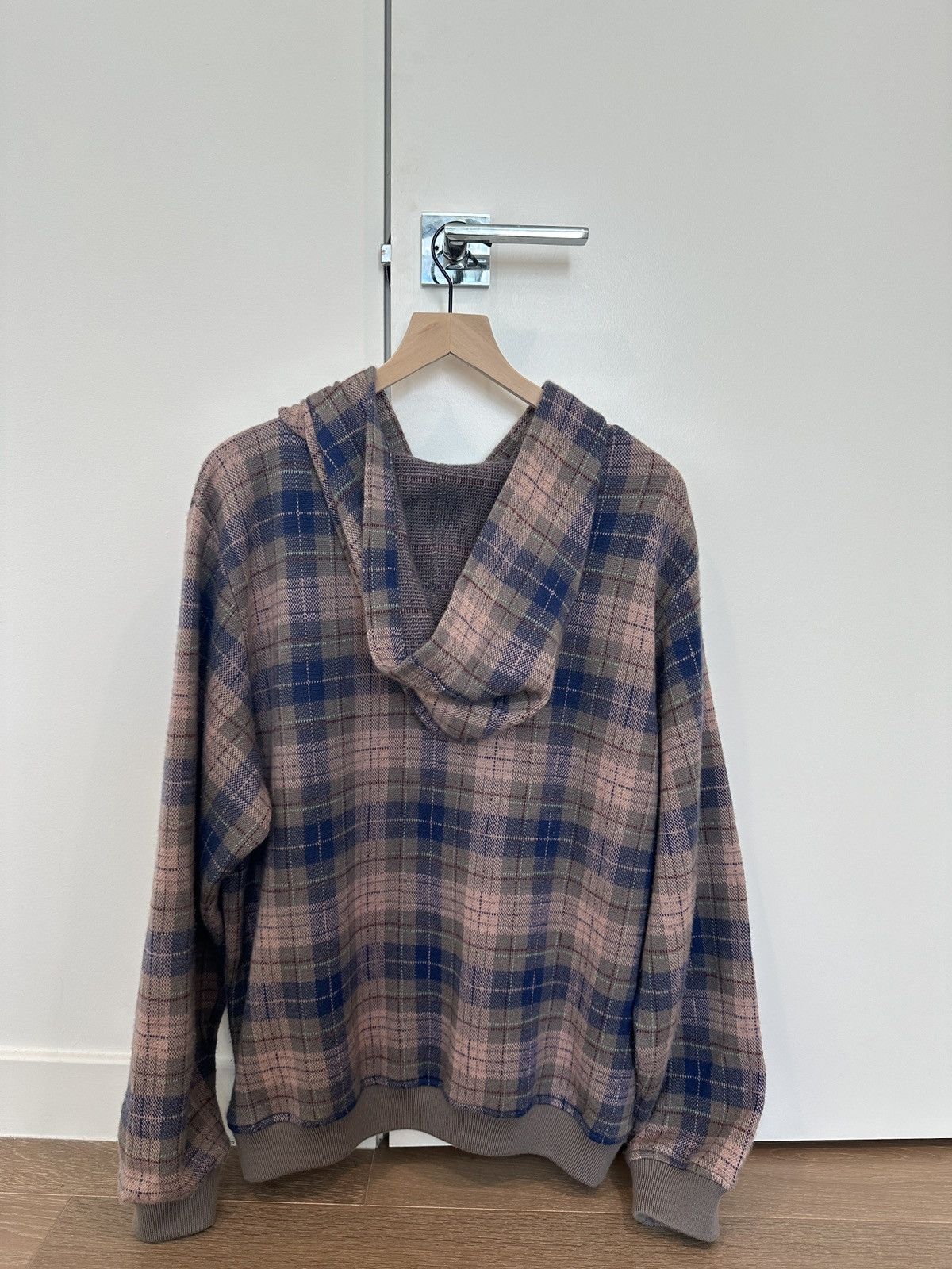 God's True Cashmere God’s True Cashmere Lapis Lazuli Check-Print Cashmere Hoodie Size US L / EU 52-54 / 3 - 2 Thumbnail