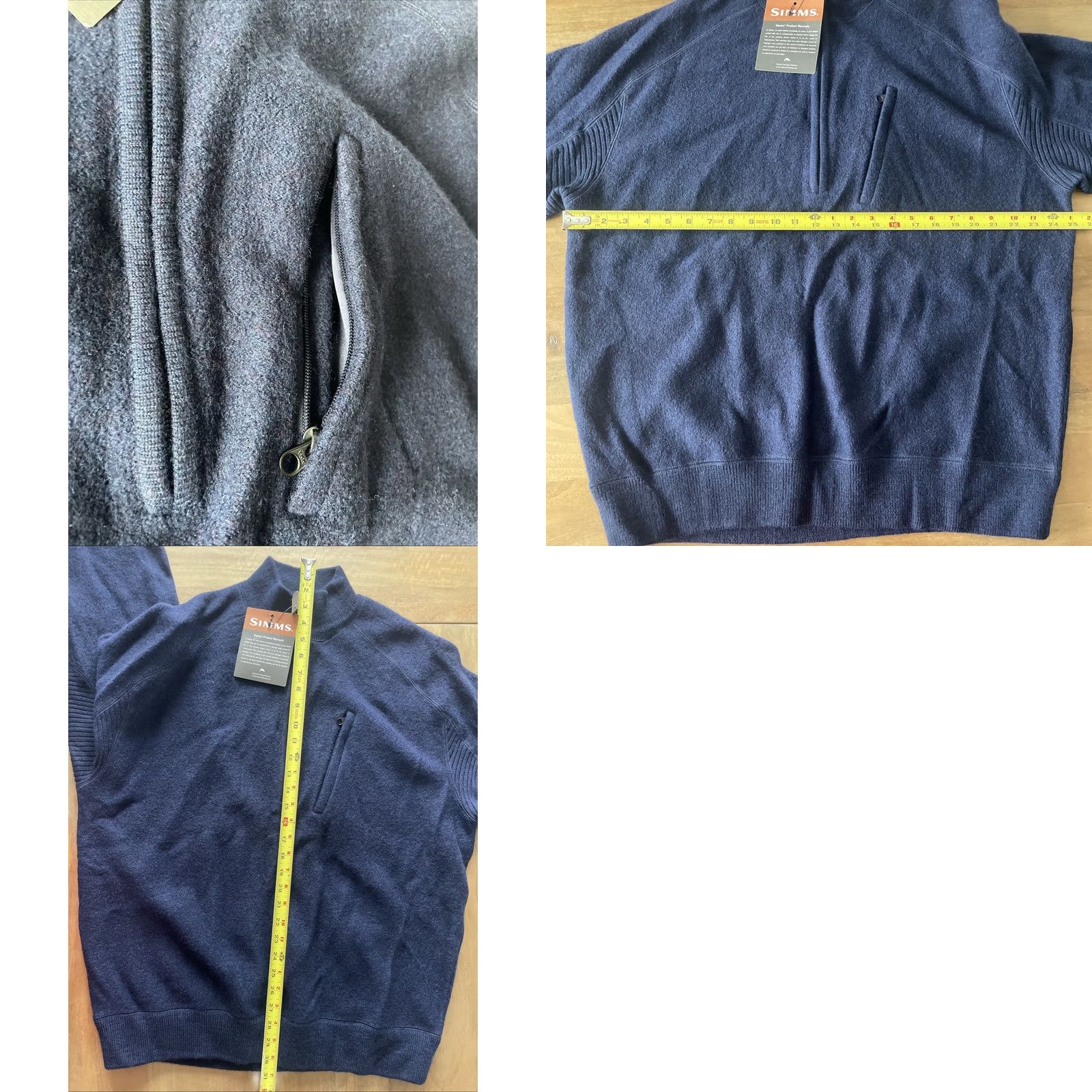 Vintage Simms 1/4 Zip Merino Wool Sweater Mens XL Navy Blue Pullover NWT Thick Size US XL / EU 56 / 4 - 8 Thumbnail