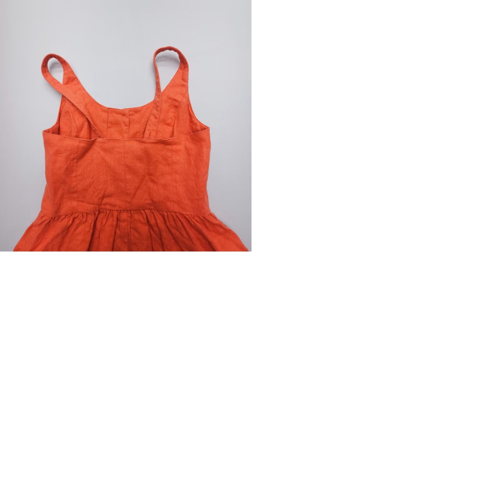 Soludos Soludos Linen Sundress Sleeveless A-Line Dress Small Orange 100% Linen USA Made Vintage No Size 28" / US 6 / IT 42 - 9 Thumbnail