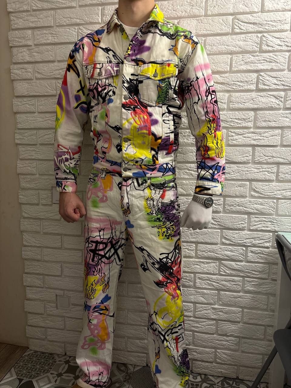 Jaded London Jaded London denim graffiti print suit Jacket Pants Y2K Size US XS / EU 42 / 0 - 1 Thumbnail