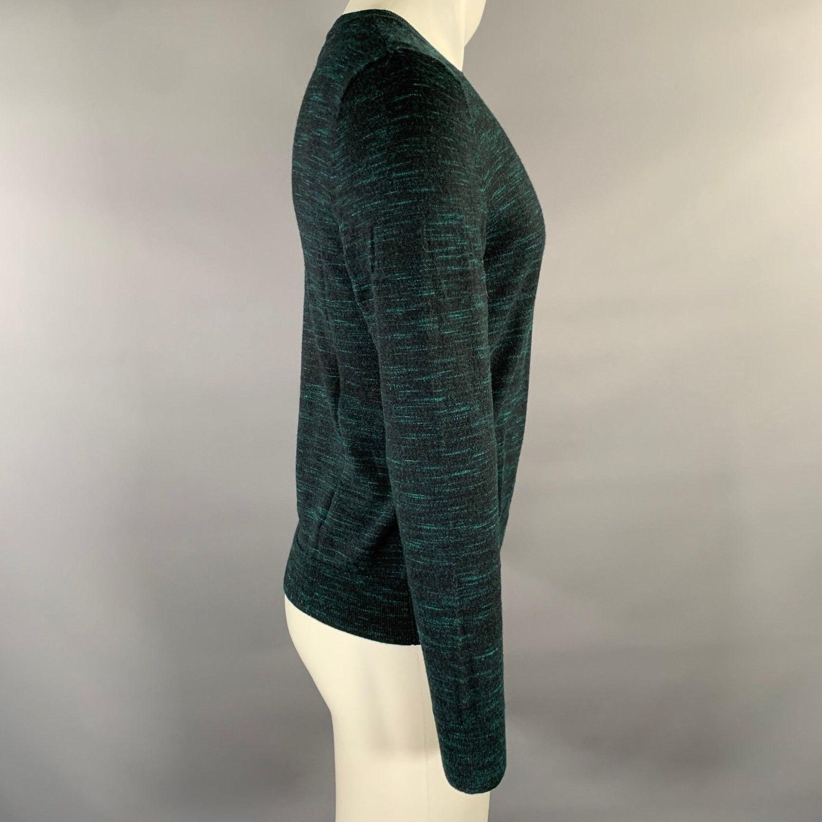 A.P.C. A.P.C. Size M Green Black Melange Wool Ribbed Pullover Size US M / EU 48-50 / 2 - 3 Thumbnail