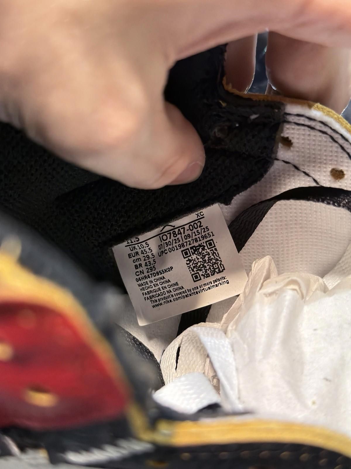 Jordan Brand Air Jordan 1 x Union x Fragment Black and Varsity Red (11.5) Size US 11.5 / EU 44-45 - 11 Thumbnail