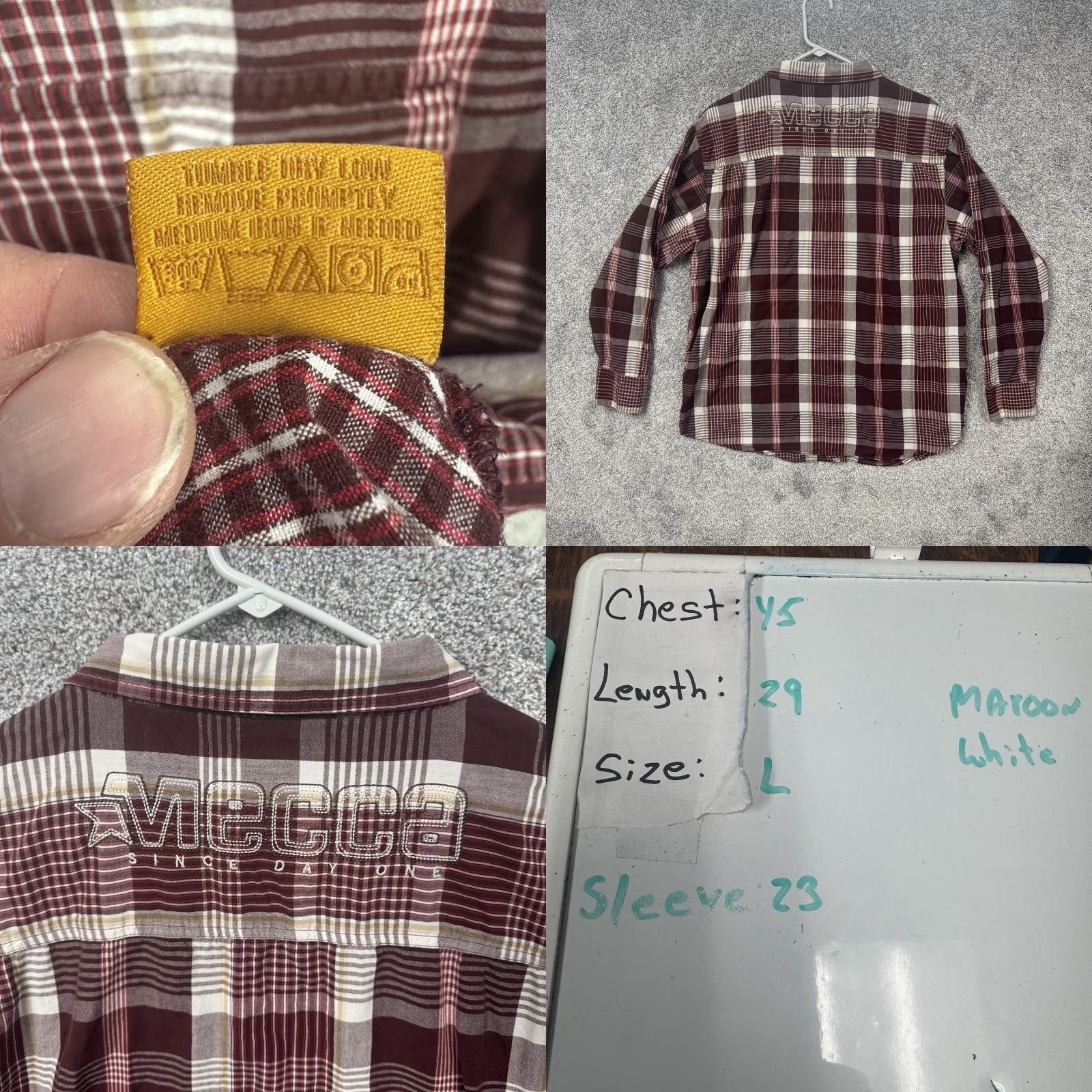 Vintage VINTAGE Mecca Sin City Button Shirt L Plaid Hip Hop Streetwear City 90s Western Mens Size US L / EU 52-54 / 3 - 8 Thumbnail
