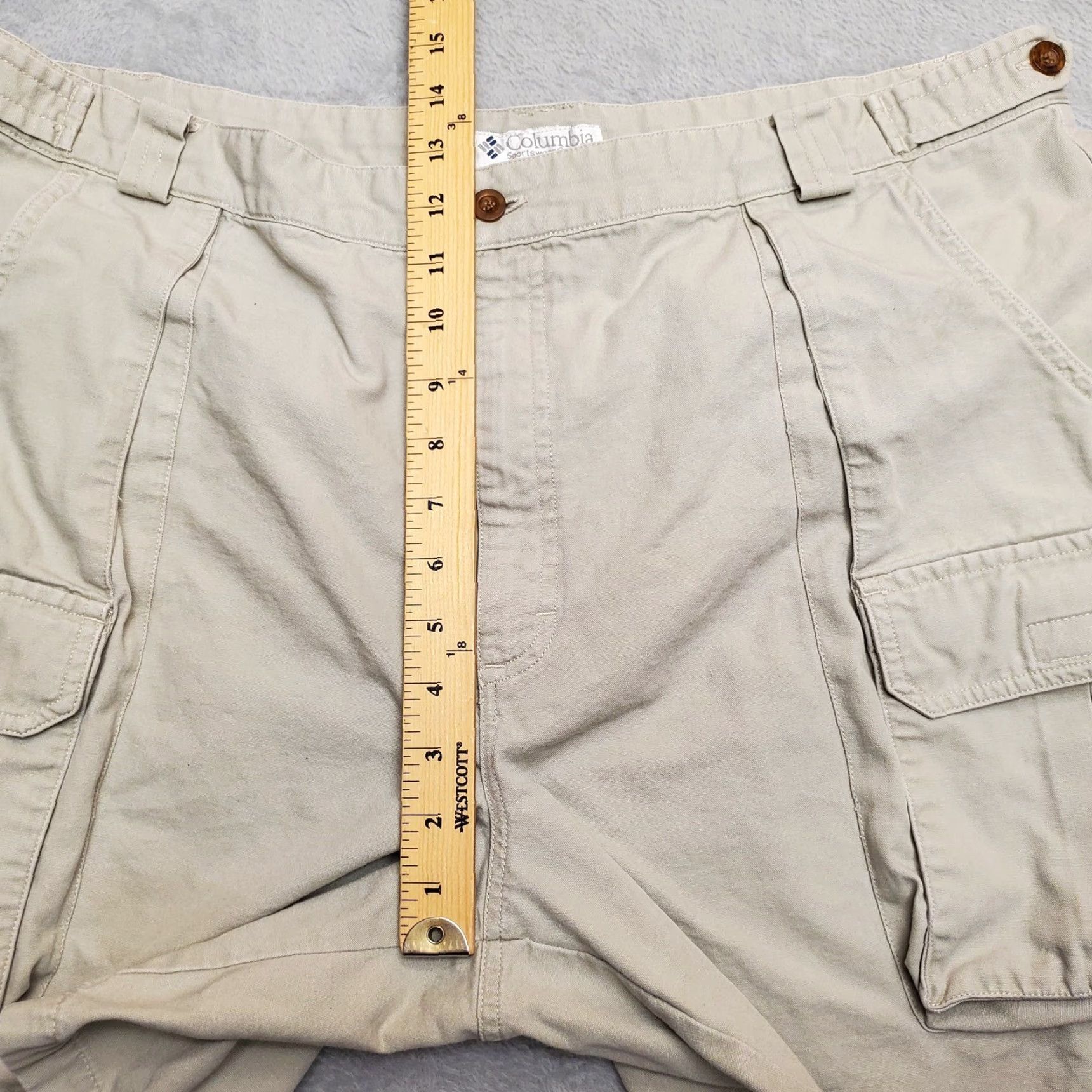 Vintage Columbia Shorts Mens 40 Beige Flat Front Cargo Khaki Outdoors Hiking Casual Size US 40 / EU 56 - 6 Thumbnail