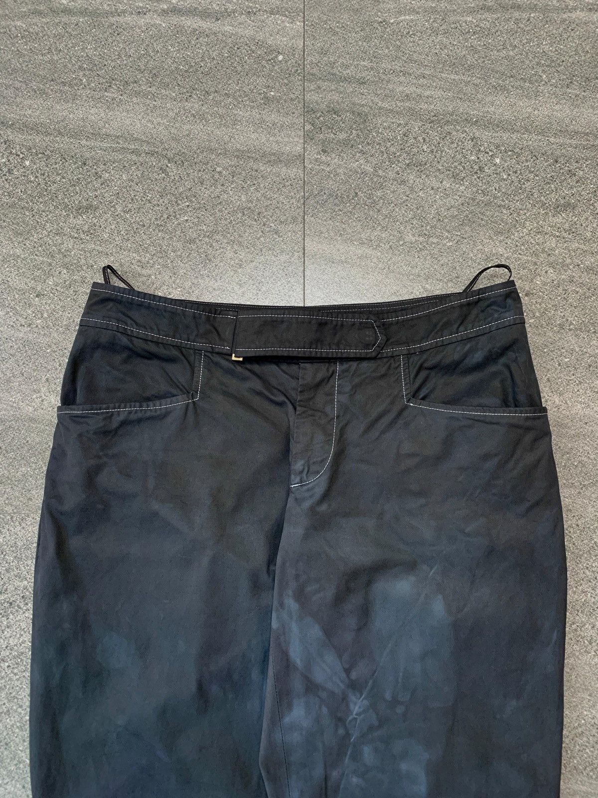 Gucci 2000s Black Dyed Flared Belted Trousers - 29” Size US 29 - 3 Thumbnail