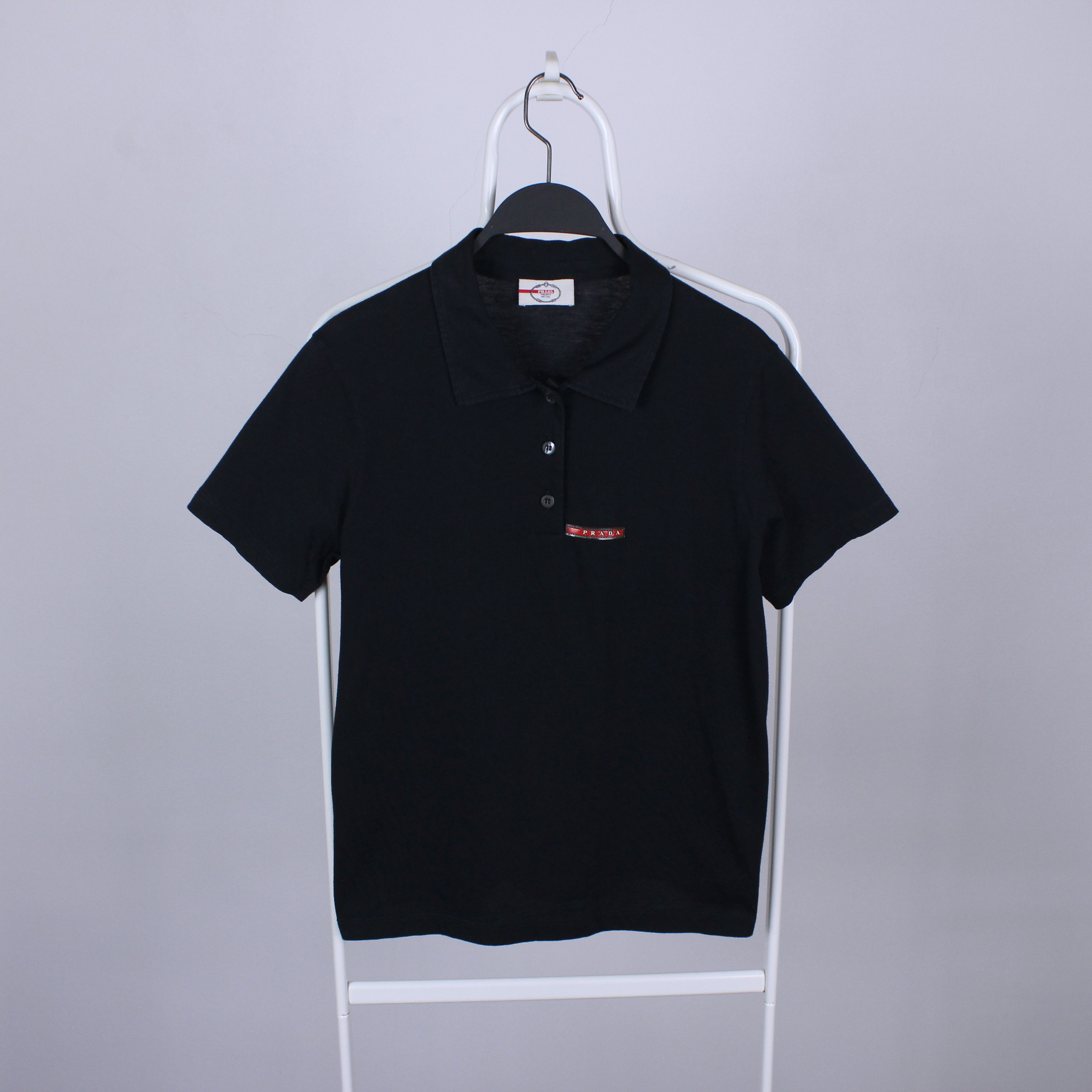 Prada Prada polo shirt women vintage black gray red logo L XL Size XL / US 12-14 / IT 48-50 - 1 Thumbnail