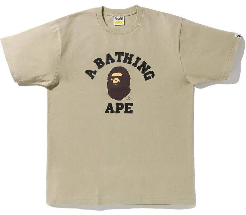 Bape BAPE College Tee Beige Size US L / EU 52-54 / 3 - 2 Thumbnail
