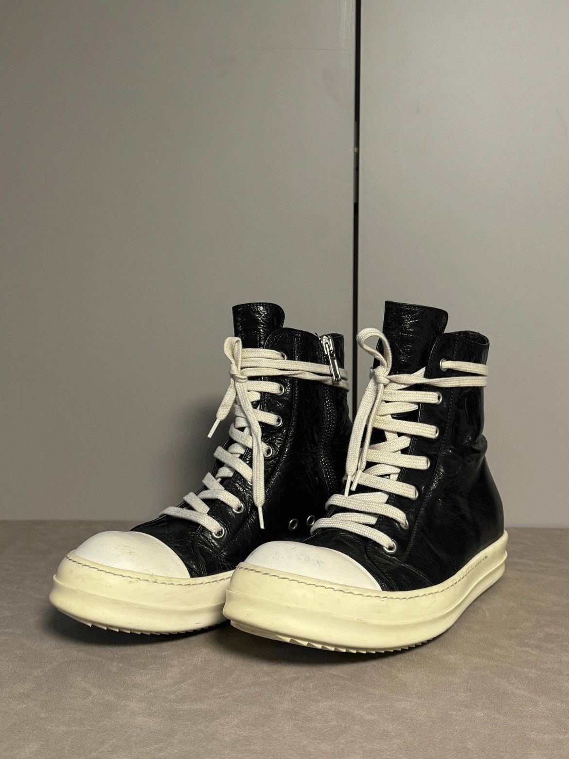 Rick Owens Sz 42.5 Rickowens Mainline Leather Hi-top Size US 9.5 / EU 42-43 - 1 Thumbnail
