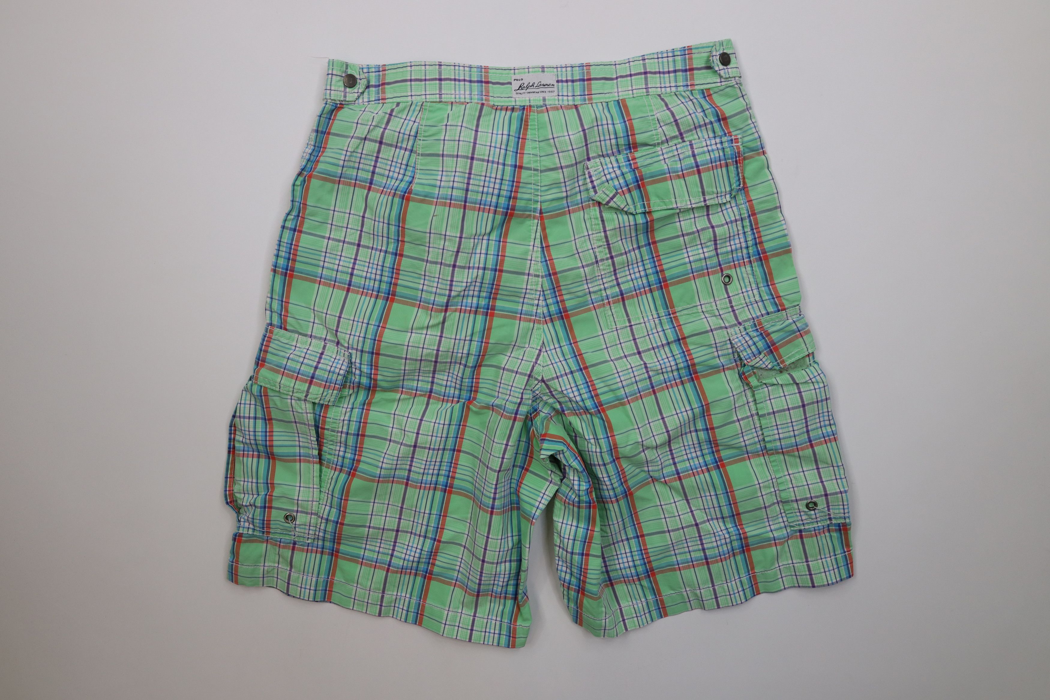 Ralph Lauren Vintage 90s Ralph Lauren Plaid Cargo Shorts Swim Trunks Size US 32 / EU 48 - 8 Thumbnail