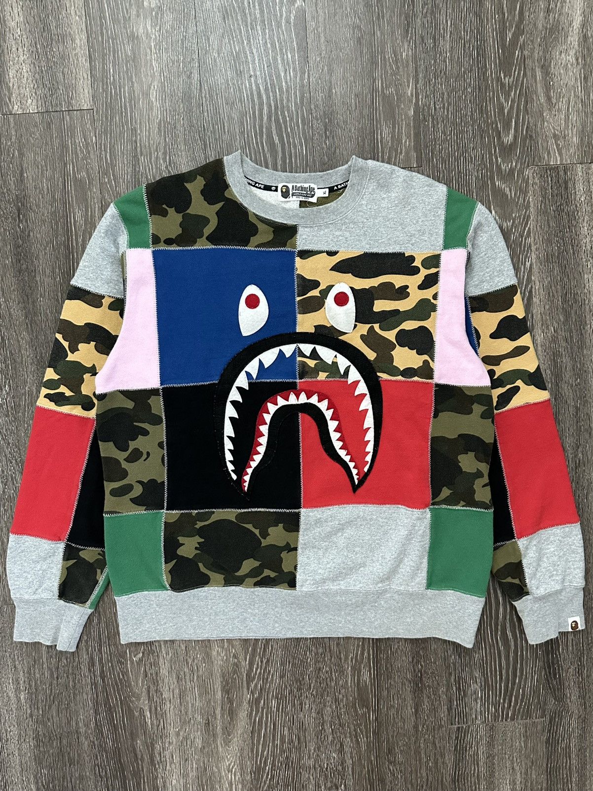 【希少】BAPE NEW MULTI CAMO BAPE CREWNECK L Bape Multi Camo Hoodie | Grailed