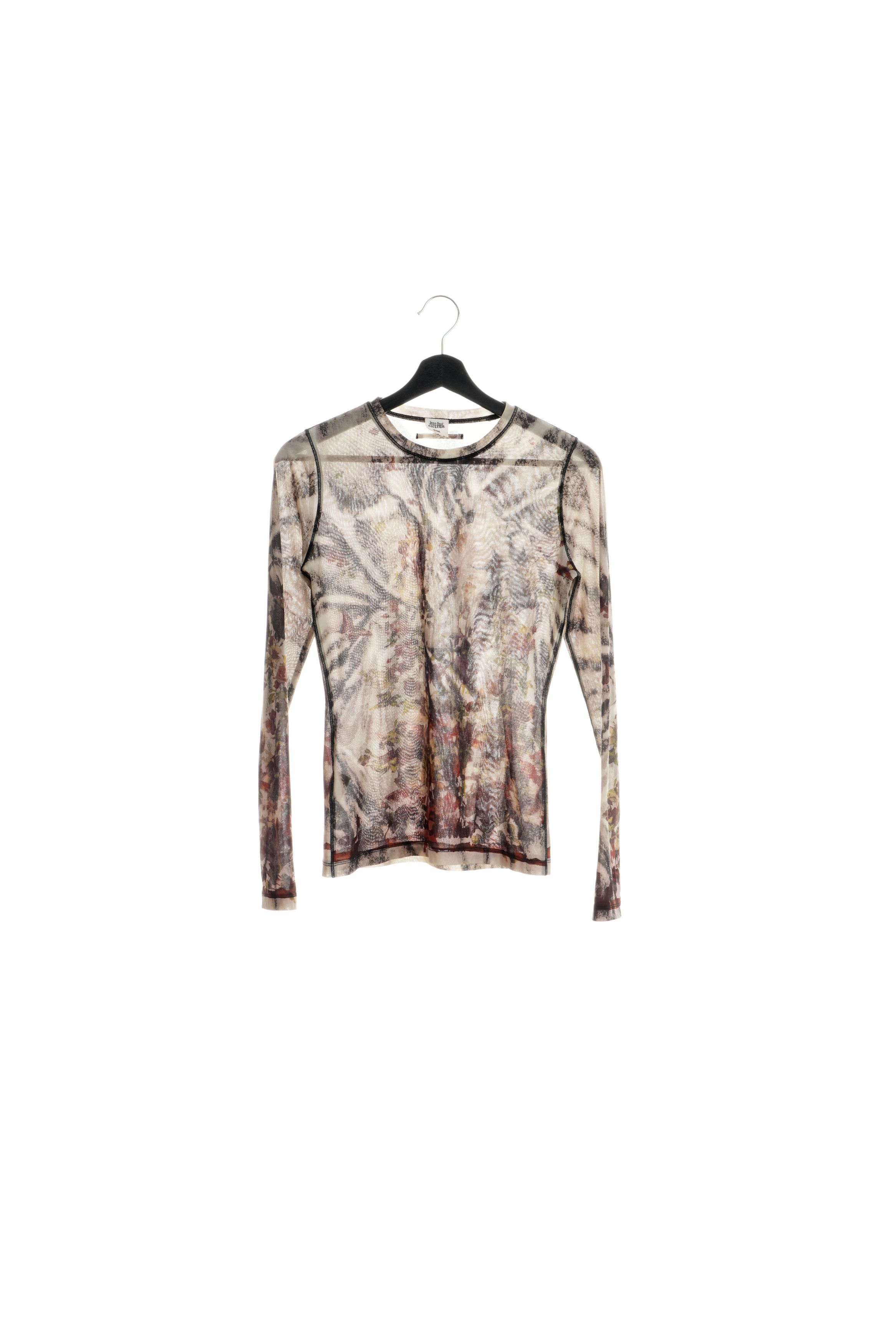 Jean Paul Gaultier Archive Floral Mesh Tattoo Top Size S / US 4 / IT 40 - 2 Thumbnail