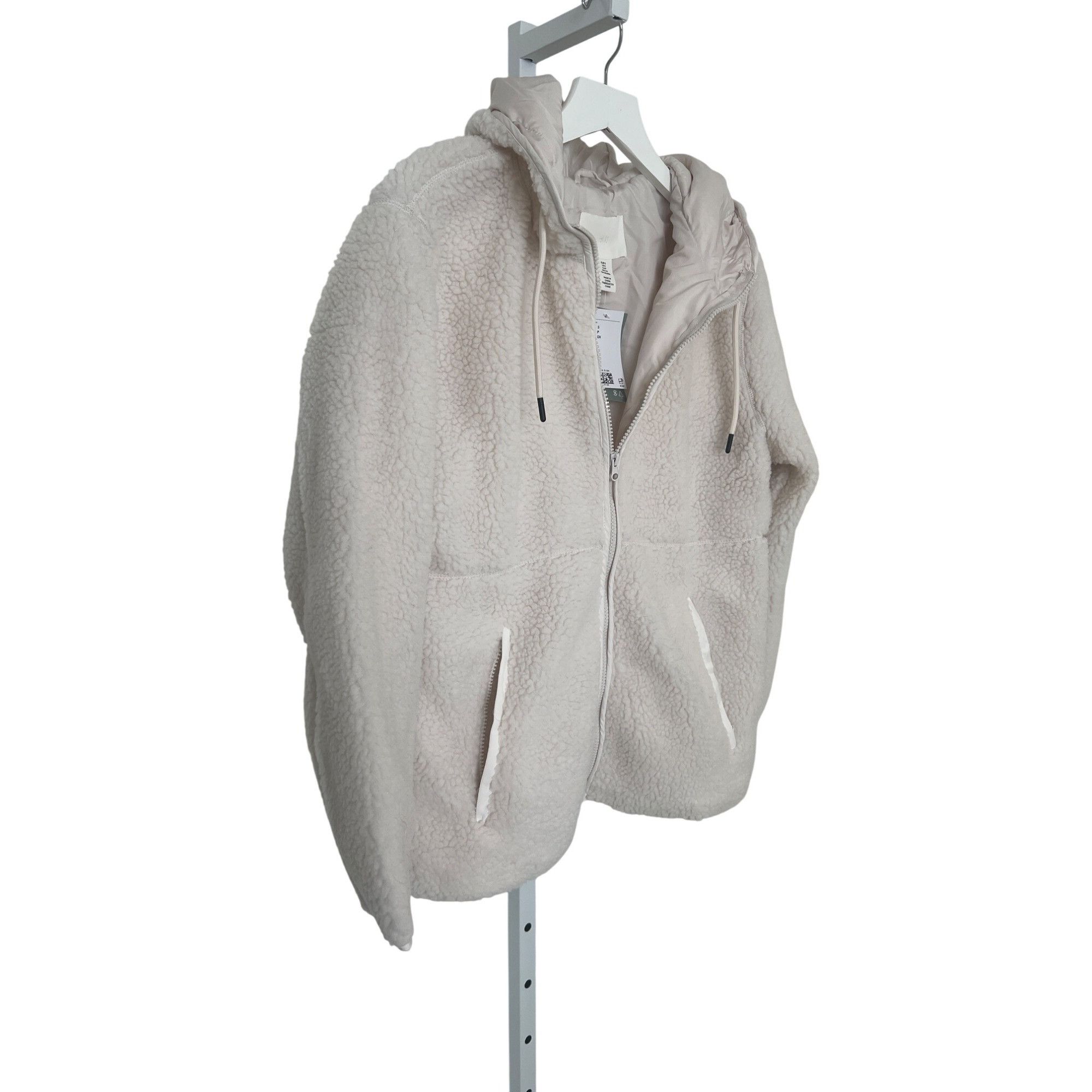 H&M H&M White Teddy Fleece Hoodie Jacket Size S / US 4 / IT 40 - 7 Thumbnail