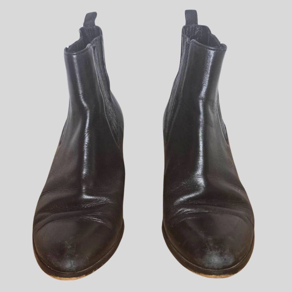J.Crew J.Crew Black Leather Chelsea Ankle Boots Women’s Size 6.5 Po Size US 6.5 / IT 36.5 - 3 Thumbnail