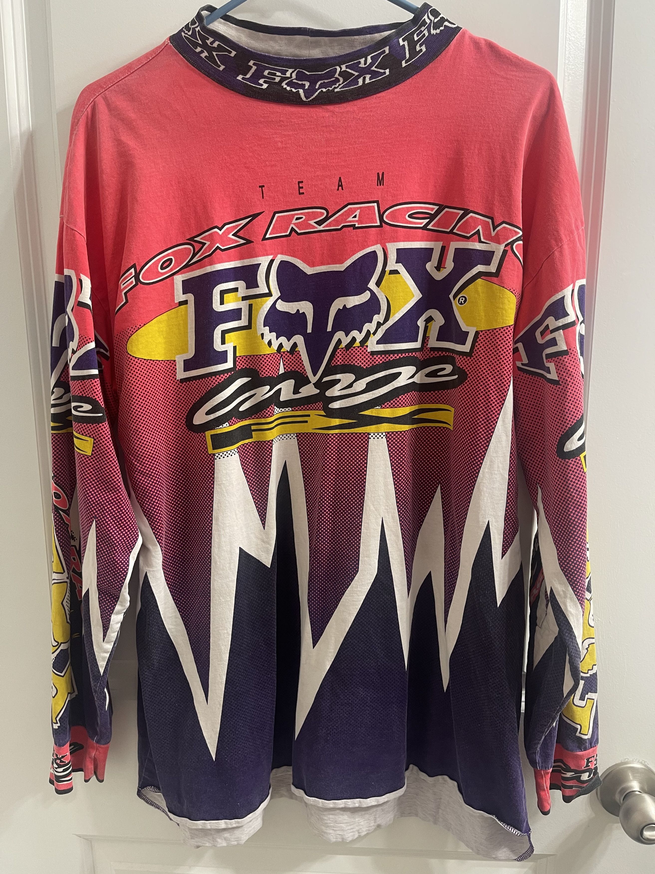 Fox Racing × Vintage Very Rare Vintage 90's Team Fox Racing Jersey Size US XL / EU 56 / 4 - 1 Thumbnail
