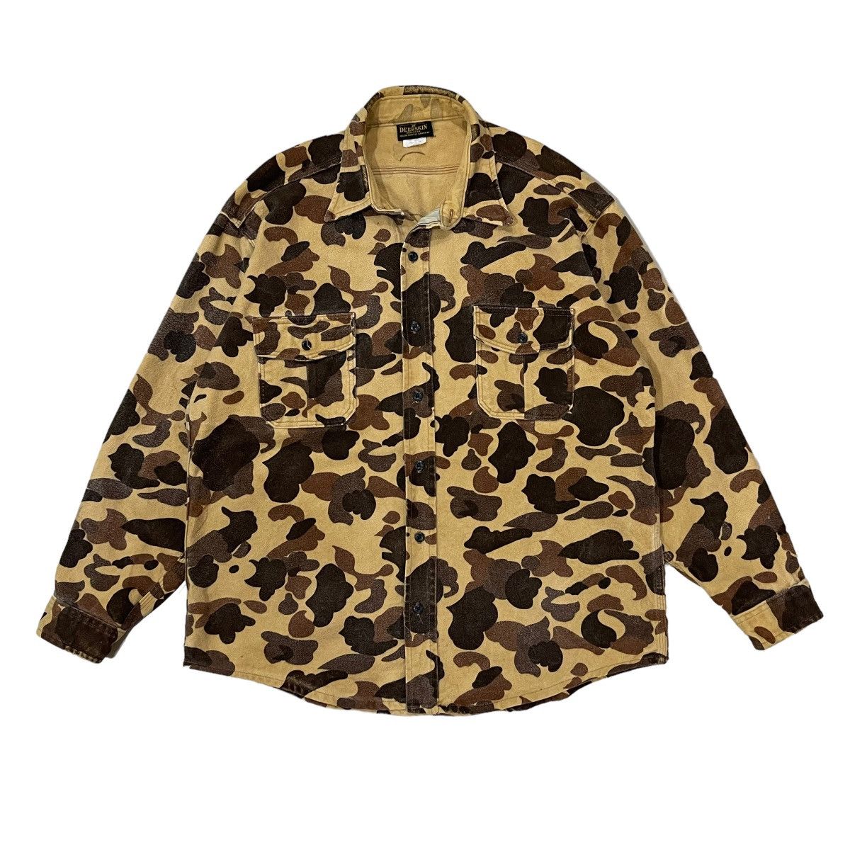Vintage Vintage 90s Deerskin By Melton Shirt Co. Camo Button Jacket Size US XL / EU 56 / 4 - 1 Thumbnail