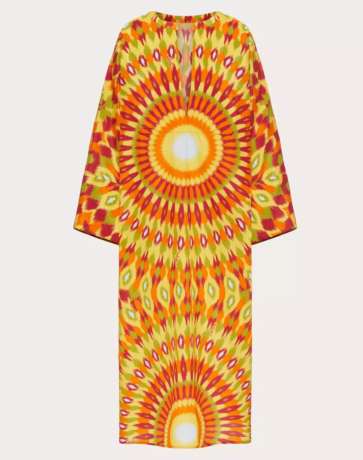 Valentino o1s1wg110925 Poplin Dress With Round Rain Print in Orange Size S / US 4 / IT 40 - 1 Thumbnail