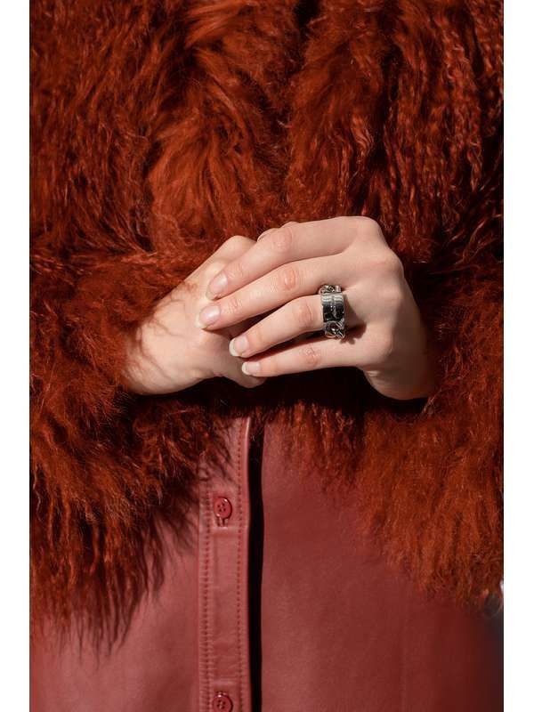 Saint Laurent Paris o1b1hav111124 Size: OS / Chain ID Plaque Ring in Silver Size ONE SIZE - 3 Thumbnail