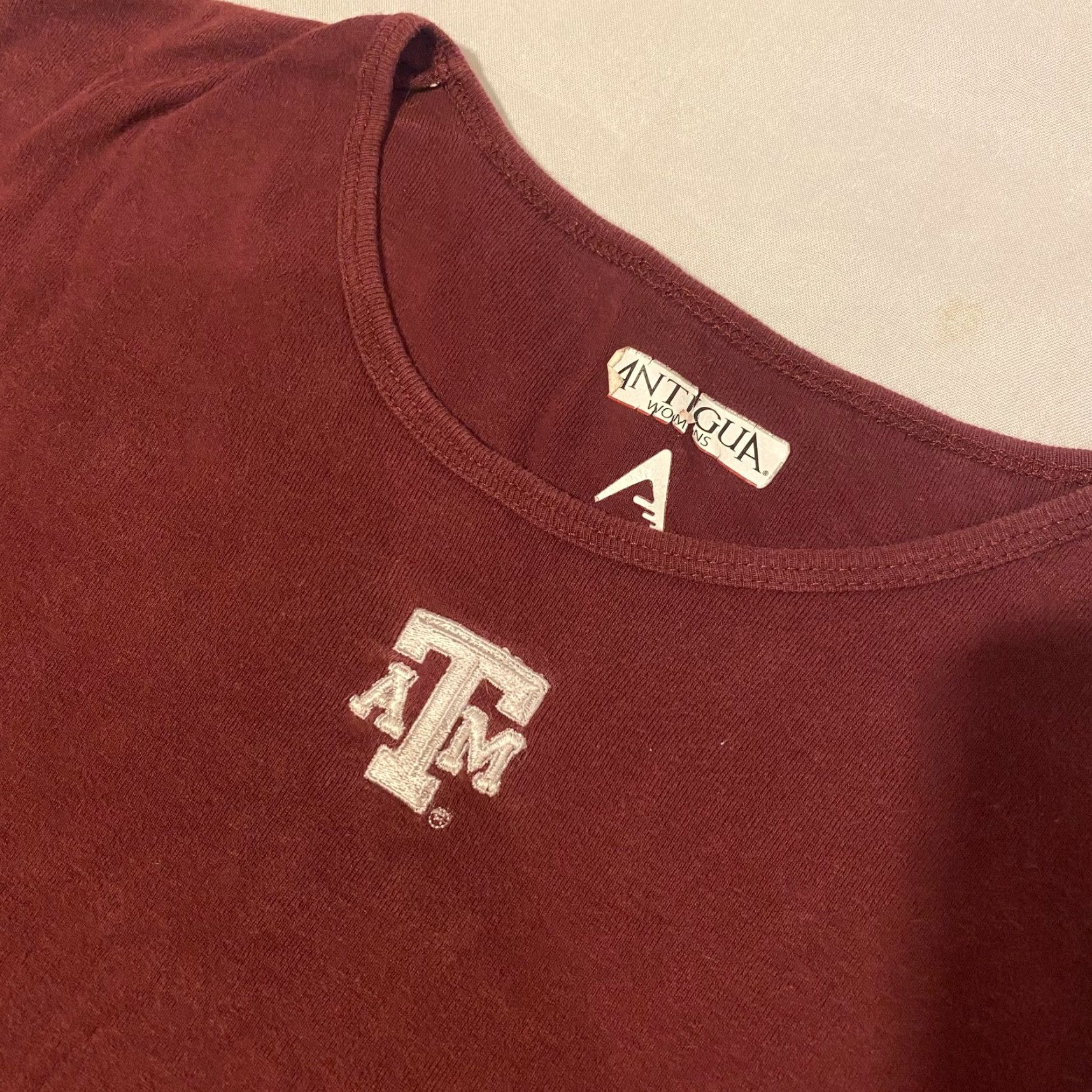 Logo 7 Texas A&M Aggies Women's Tshirt Maroon Embroidered Y2K Logo Short Sleeve S Size S / US 4 / IT 40 - 2 Thumbnail