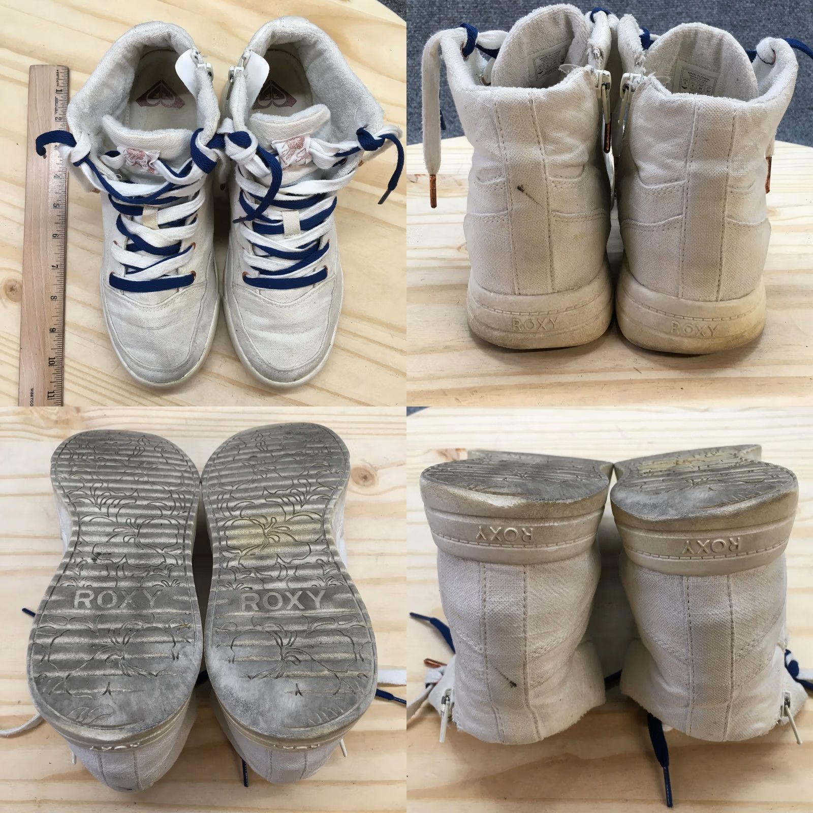 Vintage ROXY Camy U High Top Lace Up Sneakers White Fabric Womens 8 Shoe Sneakers Casual Walking ARJS600494 Size M / US 6-8 / IT 42-44 - 8 Thumbnail