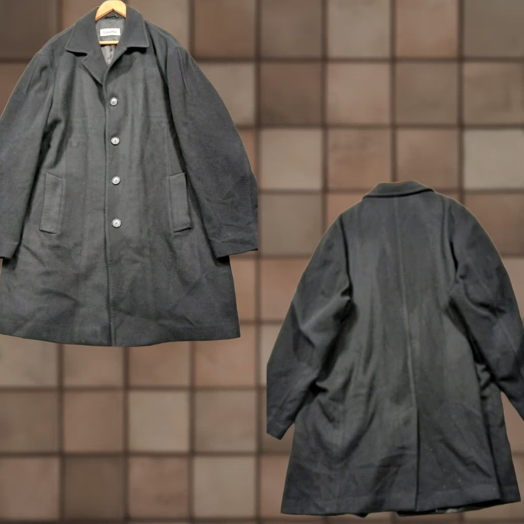 Calvin Klein Calvin Klein Overcoat Coat Wool Cashmere Black XL Men’s Button Front Pockets Lined Tweed Formal Business Workwear 90s 80s Vintage No Size US XL / EU 56 / 4 - 1 Thumbnail