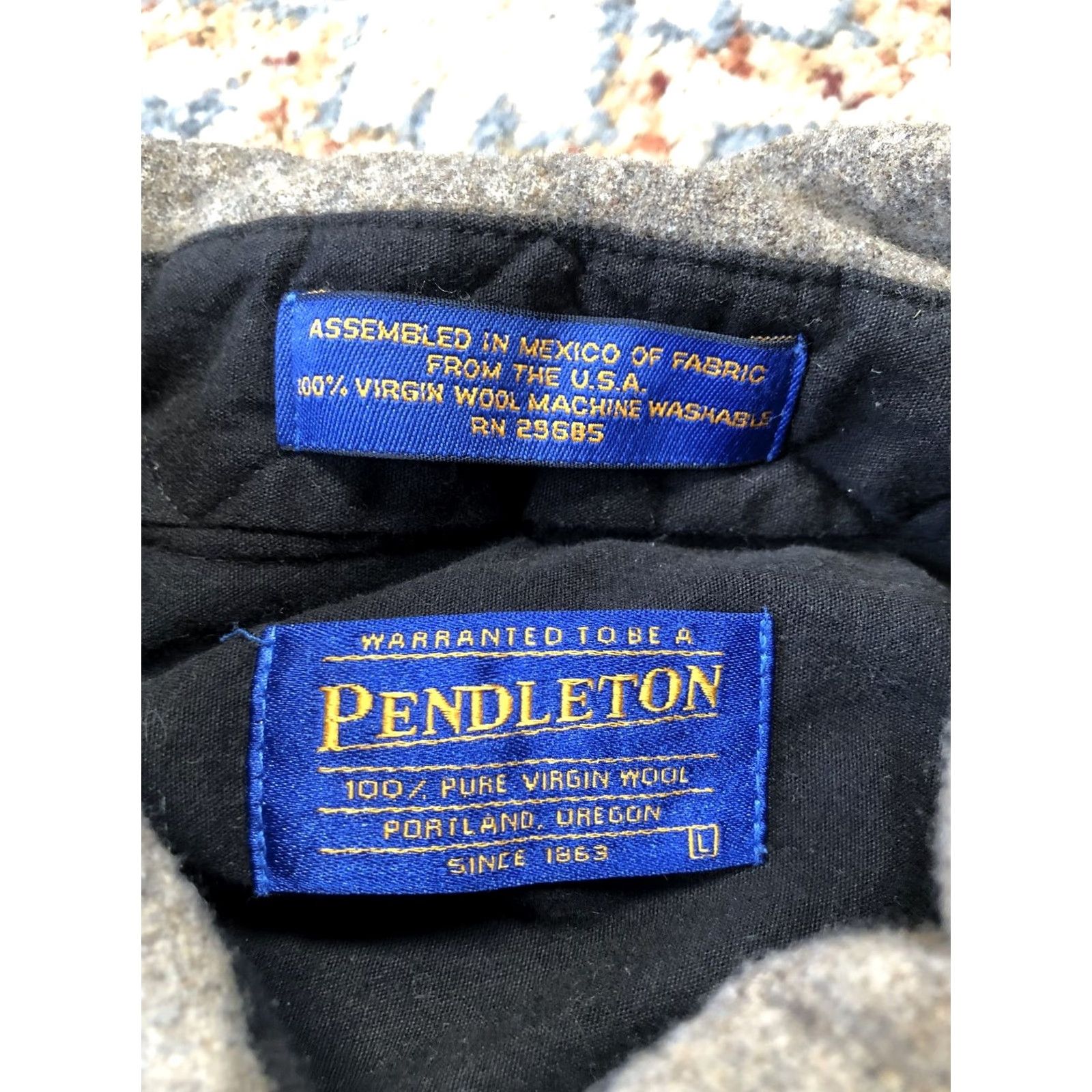 Pendleton Pendleton Shirt Mens Large Gray Wool Elbow Patch Outdoor Workwear Button Up Size US L / EU 52-54 / 3 - 7 Thumbnail