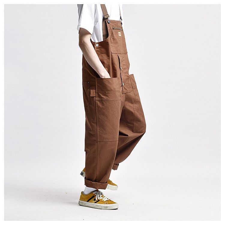 Japanese Brand Men's Street Washed Vintage Loose Multi-Pocket Overalls Size US 32 / EU 48 - 2 Thumbnail