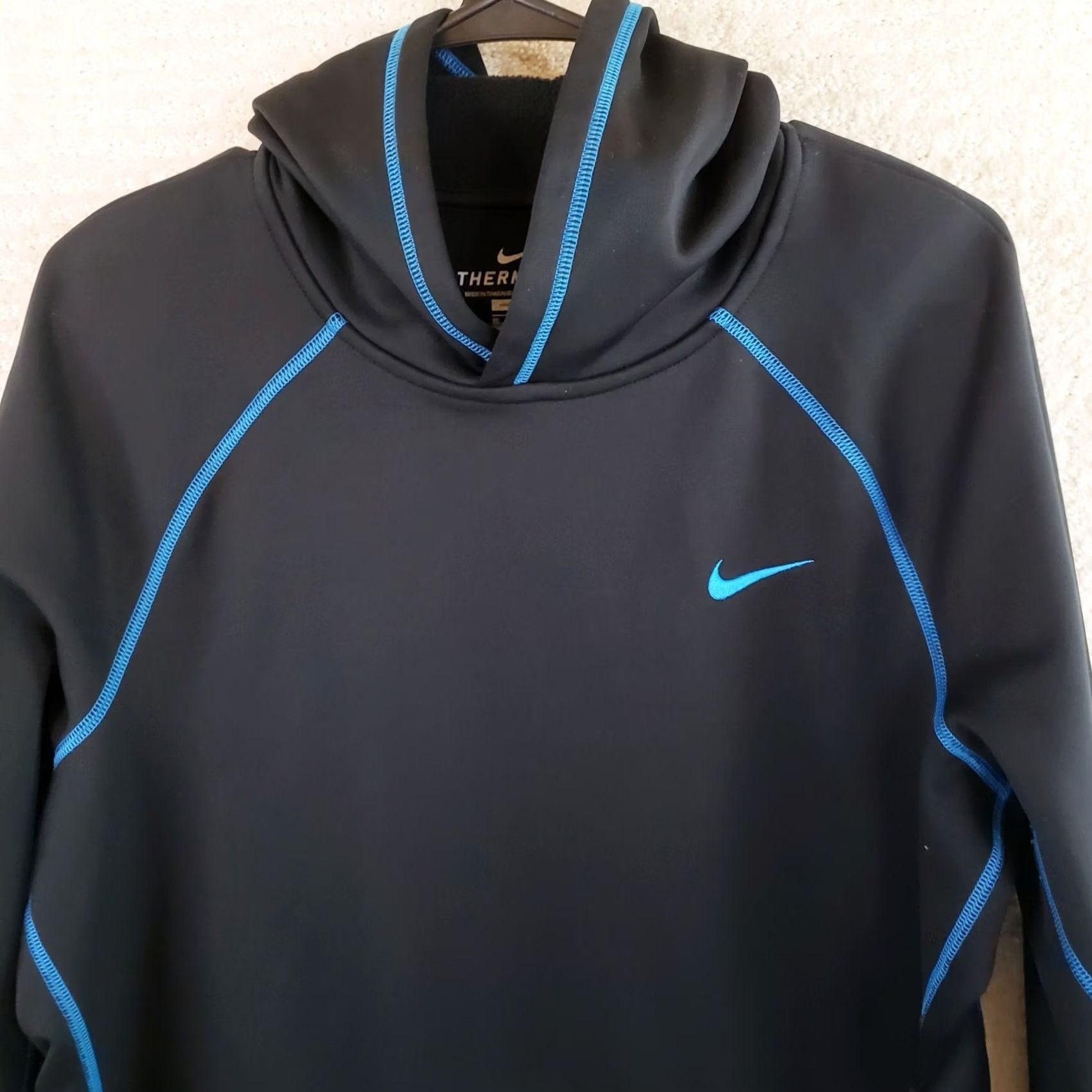 Nike Nike Hoodie Mens XL Black Therma-Fit Pullover Fleece Lined Jacket Pockets BlueT Size US XL / EU 56 / 4 - 3 Thumbnail