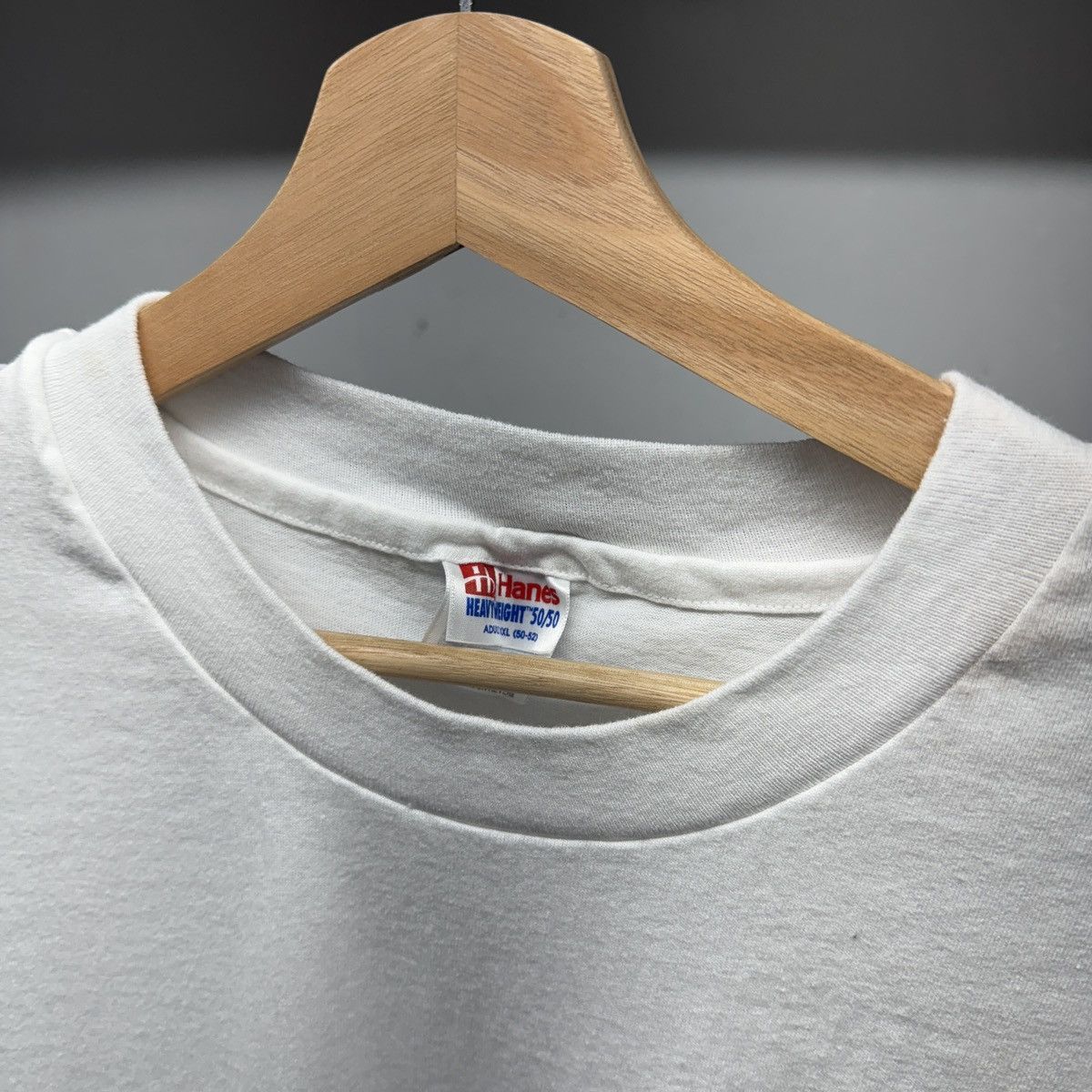 Vintage 90s Hanes Blank White Shirt ERD Grunge Chrome Faded Size US XXL / EU 58 / 5 - 3 Thumbnail