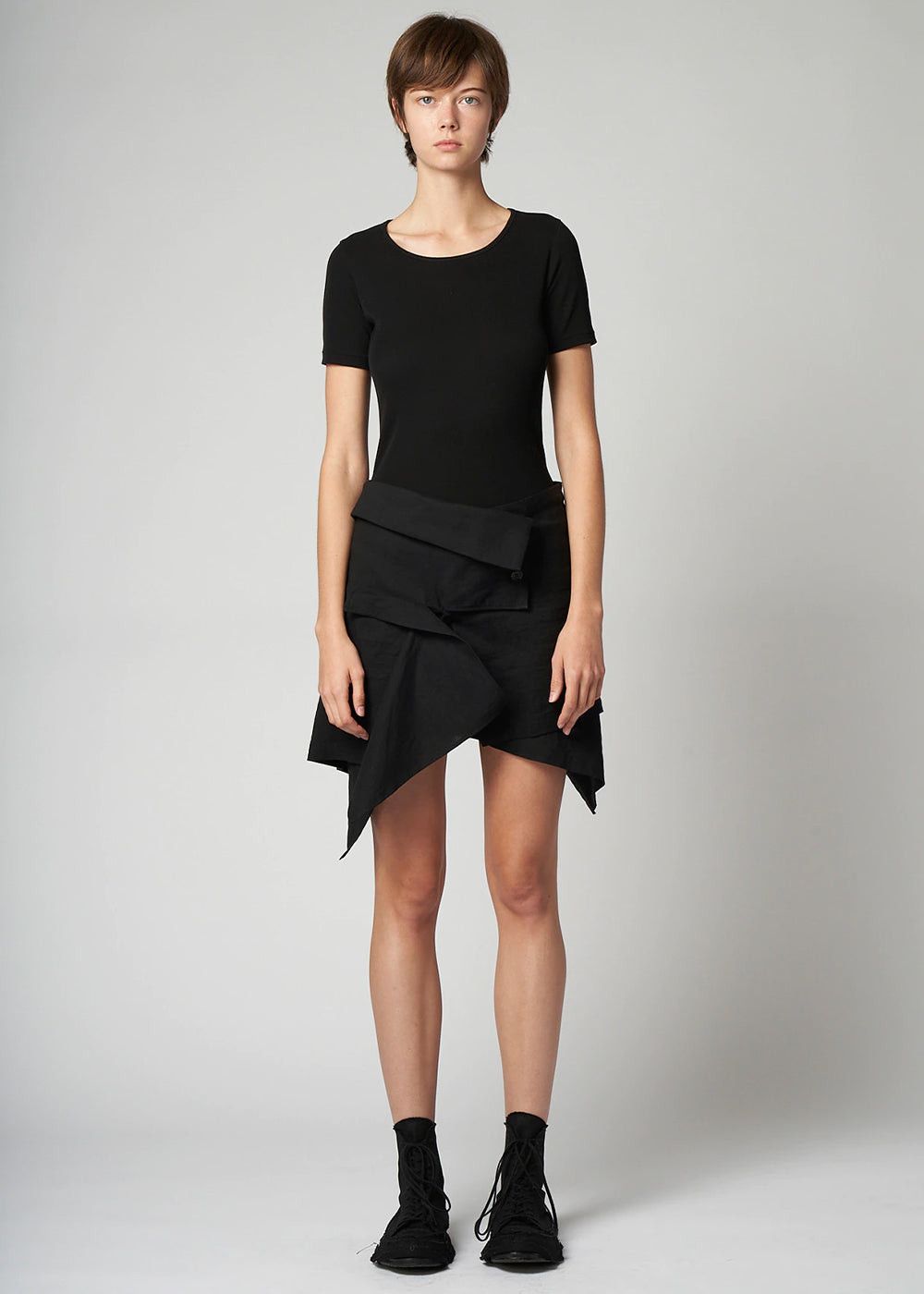 Yohji Yamamoto Yohji Yamamoto - JAPANESE PAPER TWILL WRAP MINI SKIRT Size 31" - 4 Thumbnail
