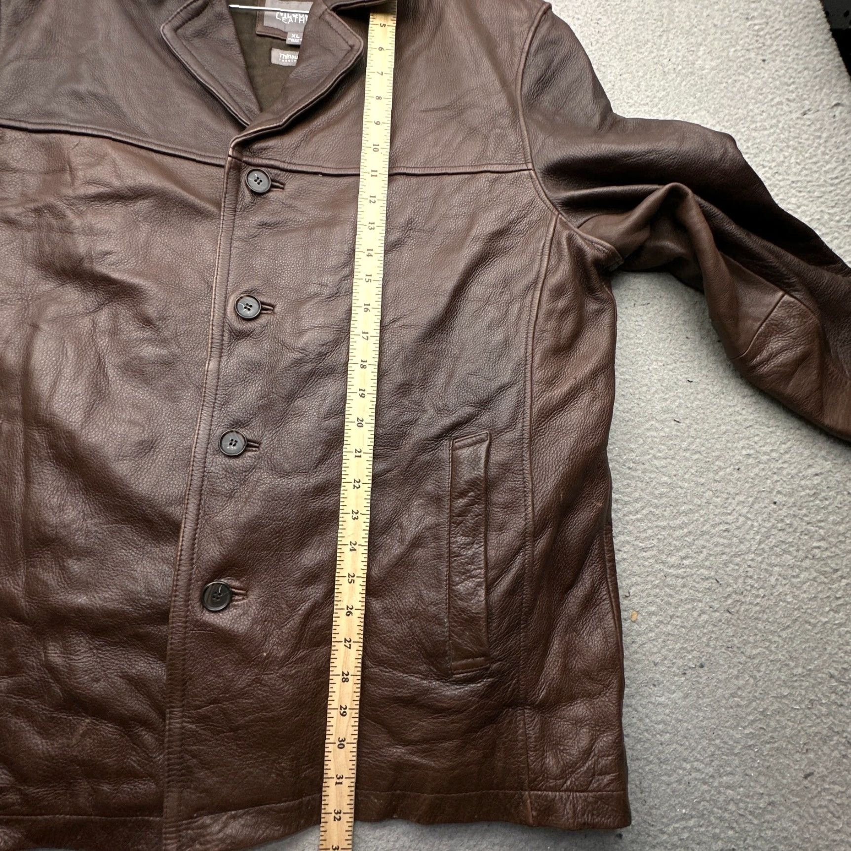 Vintage Wilsons Leather Thinsulate Coat Mens XL Brown Removable Liner Button Pockets Coat Overcoat Mens XL Brown Thinsulate Wilsons Leather Size US XL / EU 56 / 4 - 4 Thumbnail