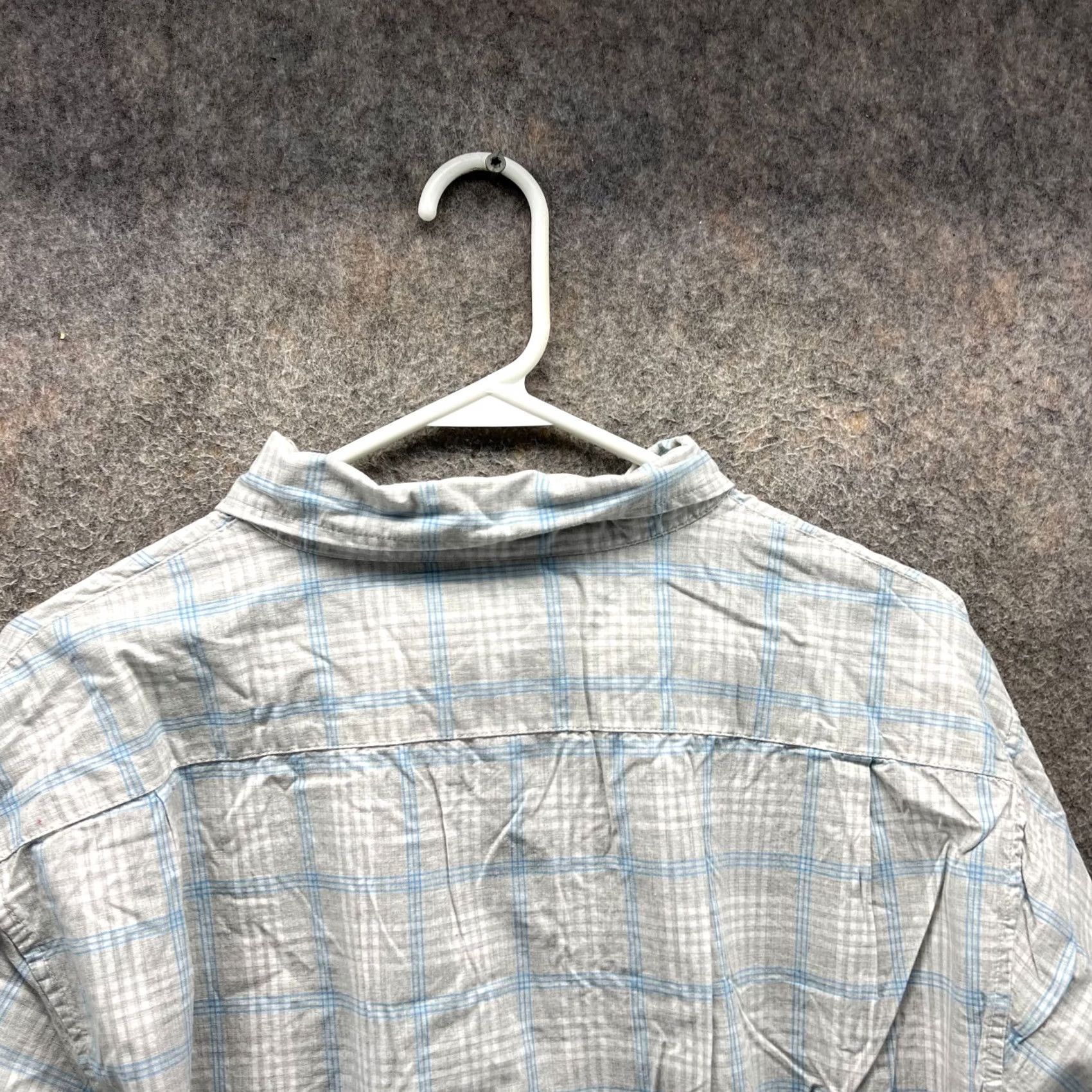 Bonobos Bonobos Shirt Mens XL Gray Blue Button Down Preppy Dress Slim Plaid Oxford Shirt Size 46R - 3 Thumbnail