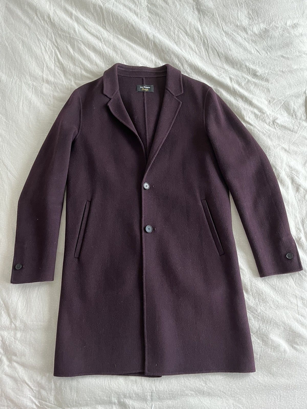 image of The Kooples Long Dark Purple Wool Coat in Deep Purple, Men's (Size Small)
