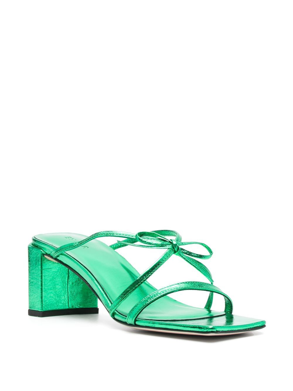 By Far o1mle1224 Metallic Leather Mules in Green Size US 6 / IT 36 - 2 Thumbnail