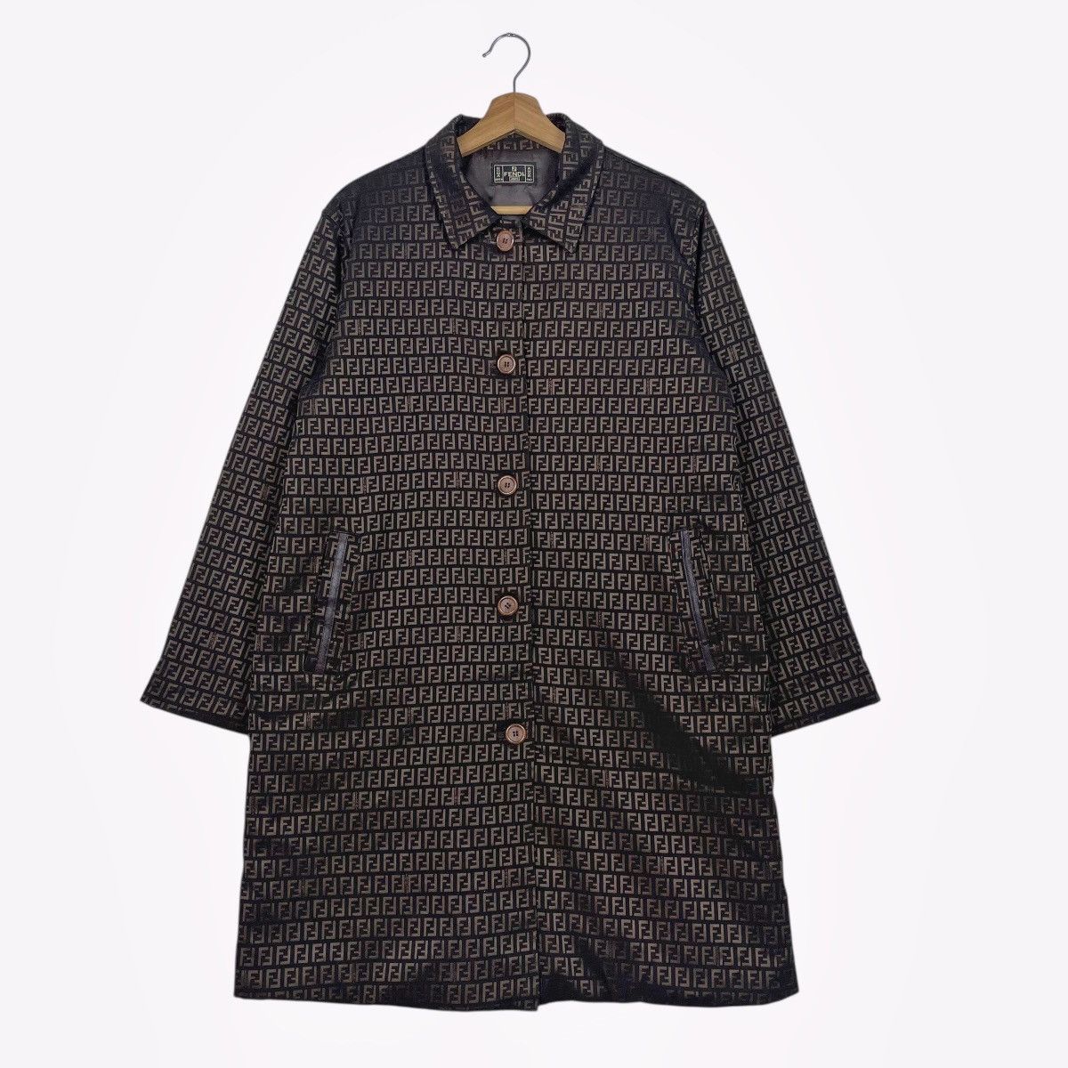 Fendi Vintage Fendi Zucca Monogram Trenchcoat Size M / US 6-8 / IT 42-44 - 1 Thumbnail