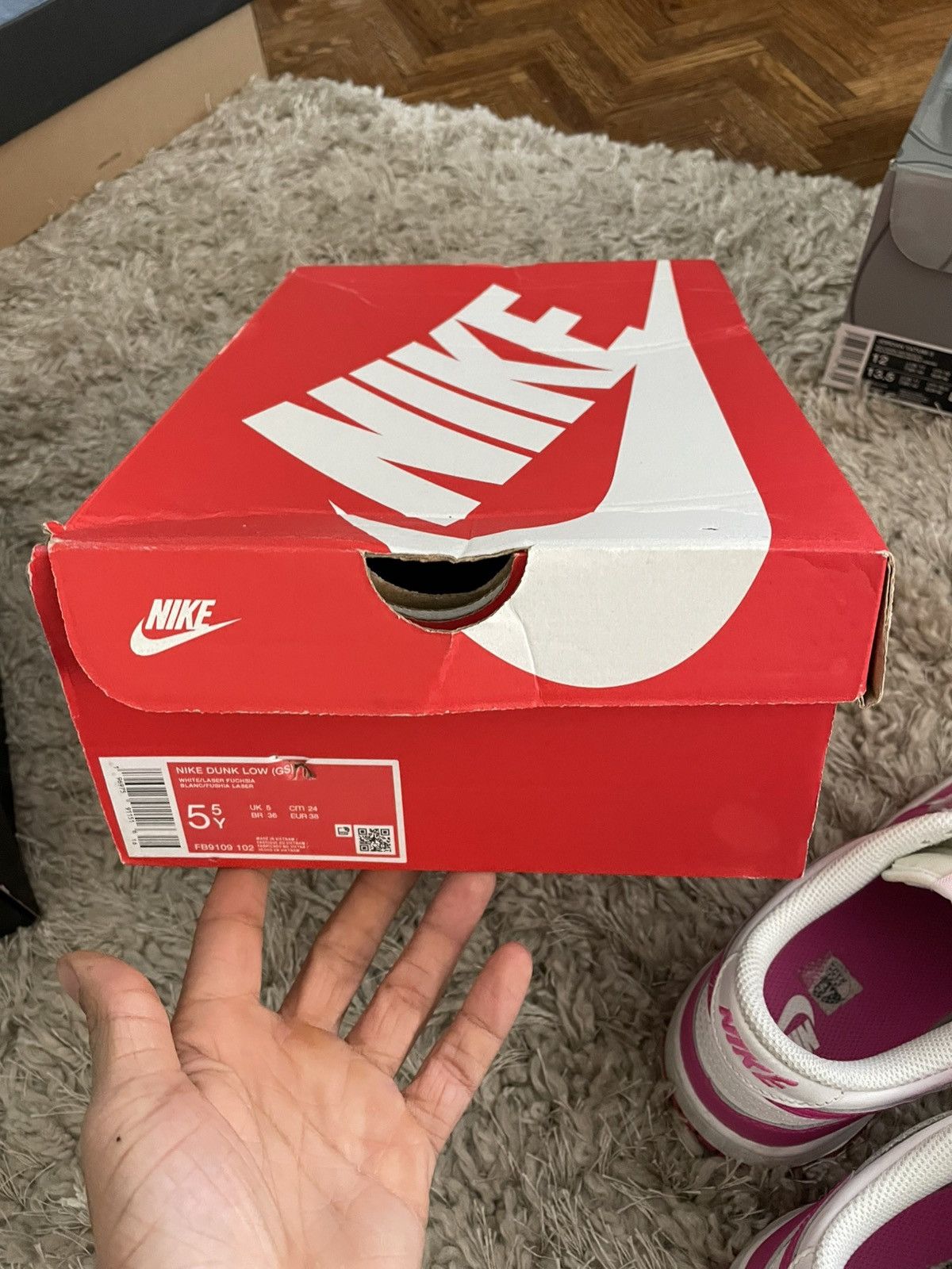 Nike Nike Dunk Low Laser Fushsia Size US 5.5 / EU 38 - 10 Thumbnail