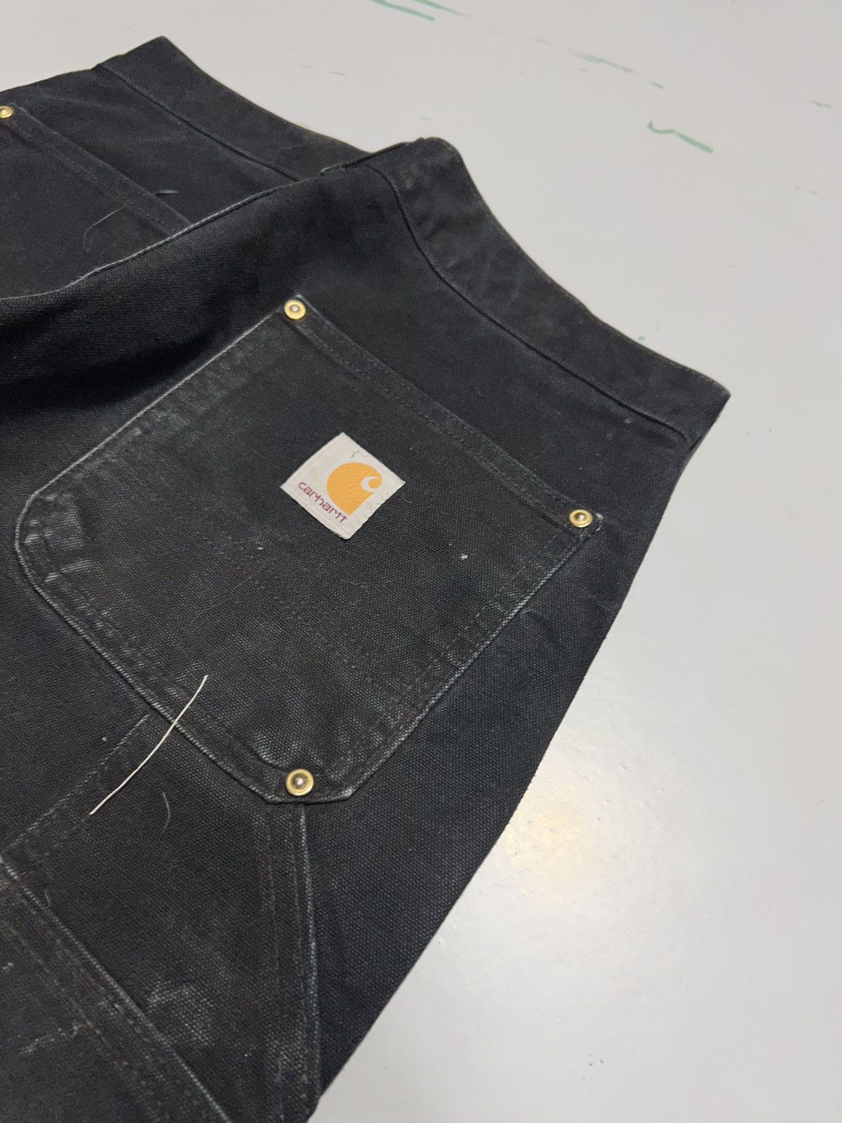 Vintage faded Carhartt b01 BLK double knee denim