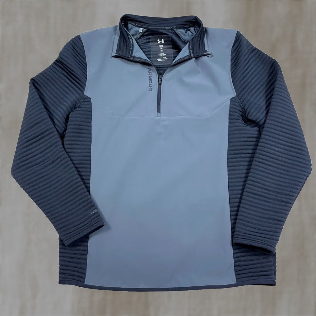 Under Armour Under Armour Sweater Men Medium Black Gray Pullover Ribbed Loose Fit Storm Size US M / EU 48-50 / 2 - 1 Thumbnail