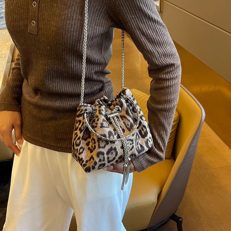 Leather Leopard Luxury Crossbody Bag Size ONE SIZE - 1 Thumbnail