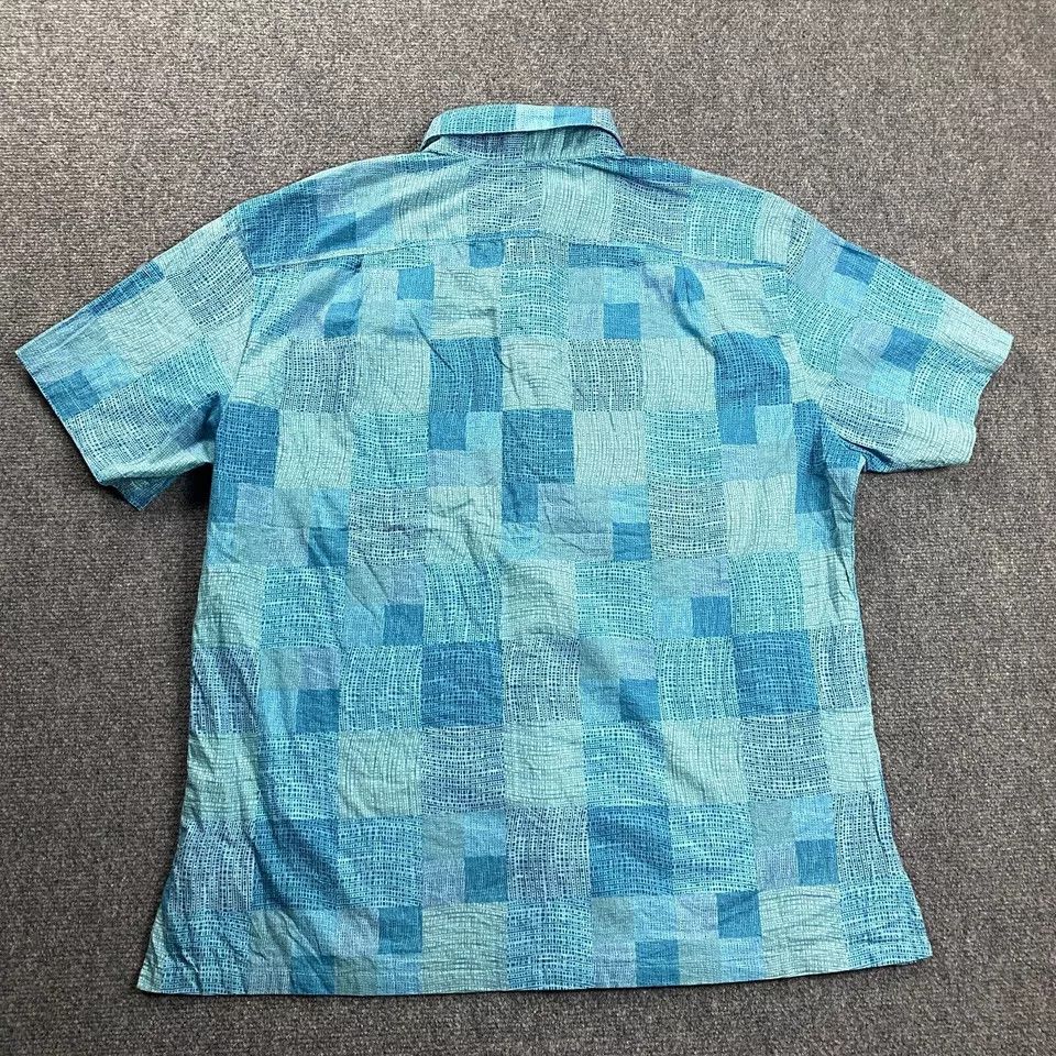 Tori Richard Tori Richard Shirt Adults 2XL Blue Hawaiian Geometric Lawn Size US XXL / EU 58 / 5 - 6 Thumbnail