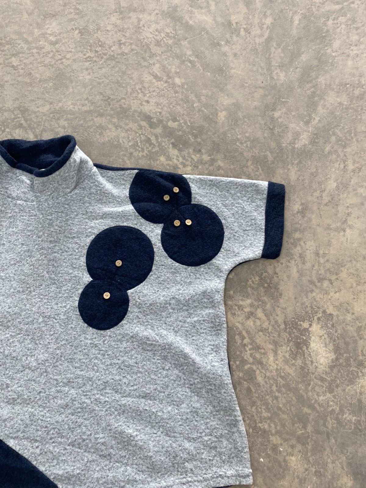 Japanese Brand KAPITAL STYLE PATCHWORK MOCKNECK CROP SWEATER BY AGRIGENTO Size US M / EU 48-50 / 2 - 4 Thumbnail