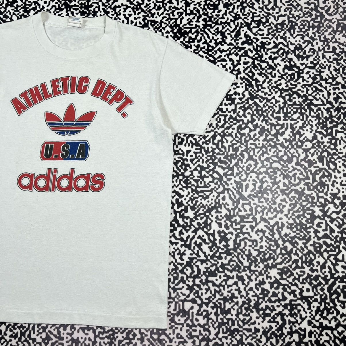 Adidas Vintage 90s Adidas USA Athletic Dept Retro Sport T-shirt Size US M / EU 48-50 / 2 - 3 Thumbnail