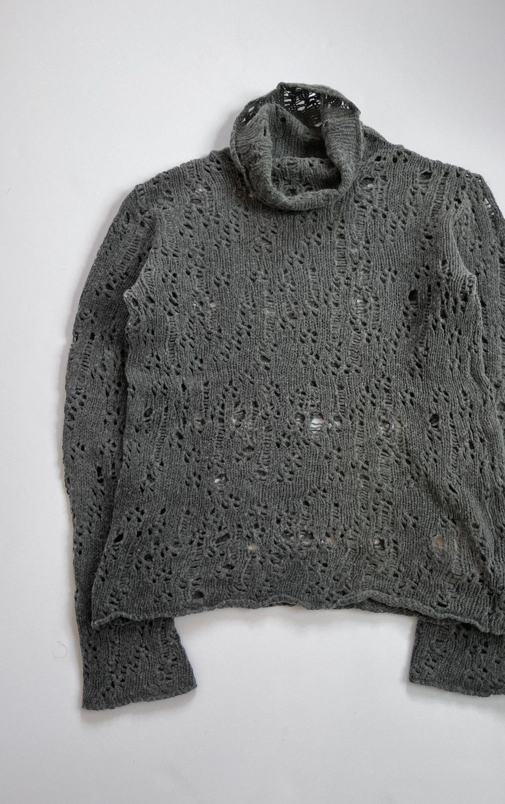 Comme des Garcons × Junya Watanabe Junya Watanabe AW02’ high neck distressed grunge knit Size US M / EU 48-50 / 2 - 4 Thumbnail