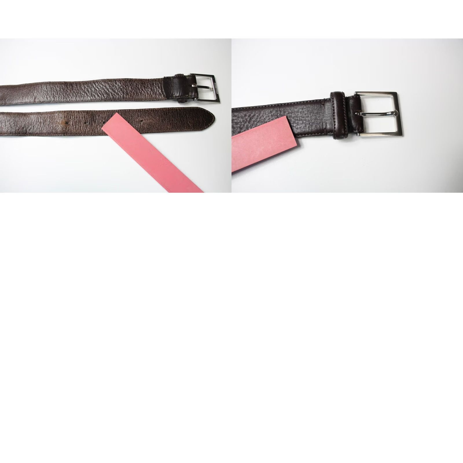 Suitsupply SUITSUPPLY Belt Men's 95/38 Brown Genuine Leather Adjustable Square Buckle Size ONE SIZE - 8 Thumbnail