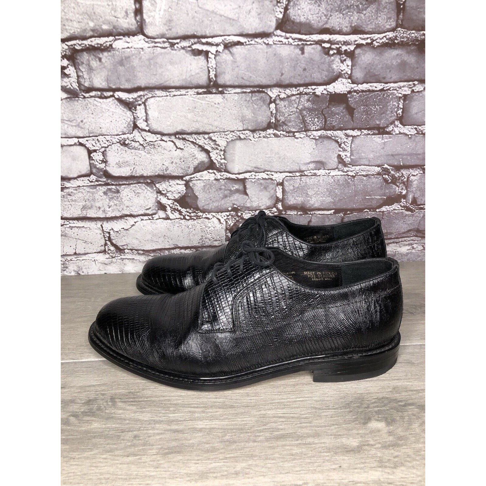 Other Monaco Goodyear Welt Black Leather Croc Oxfords Dress Shoes Size US 10.5 / EU 43-44 - 14 Thumbnail
